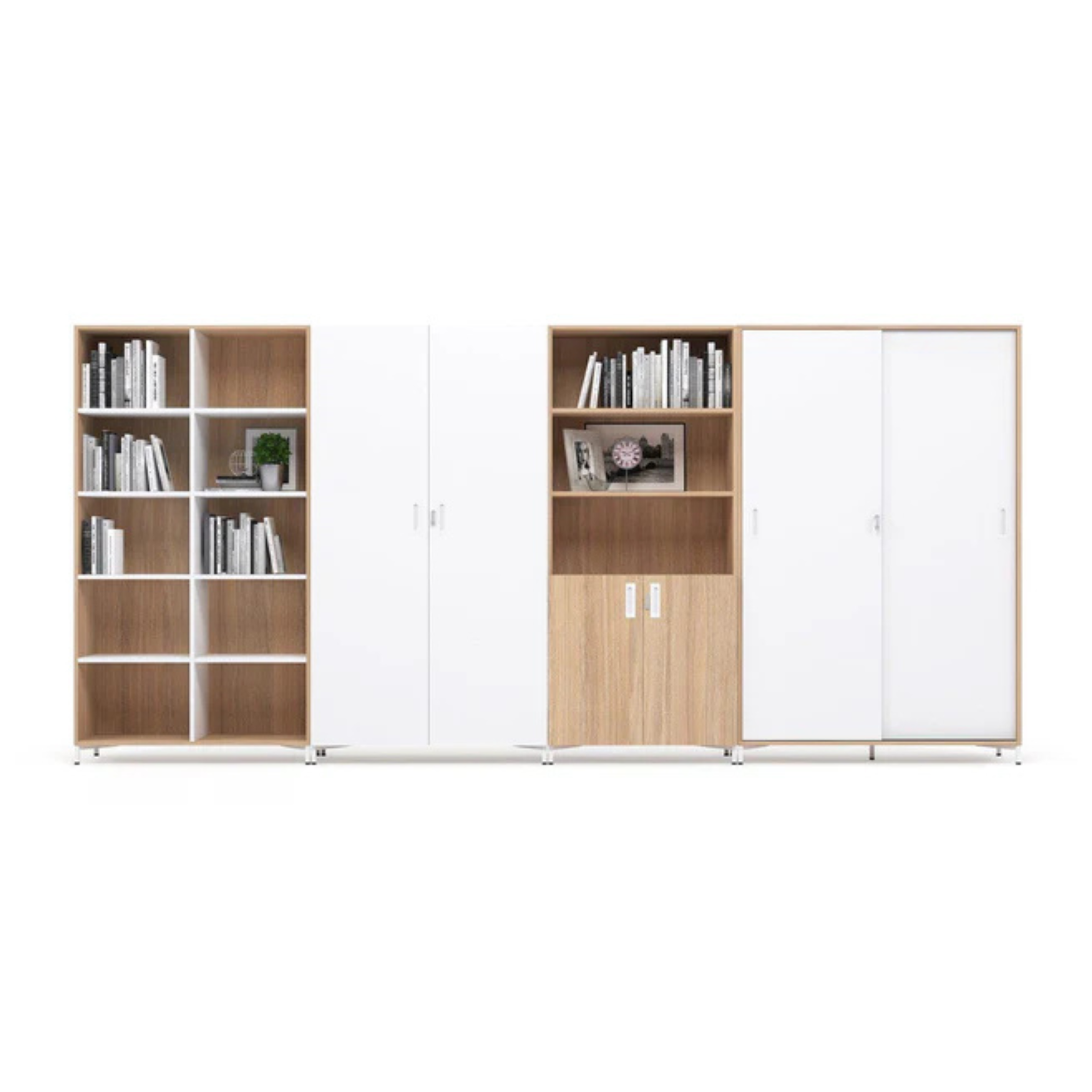 Bueroschrank abschliessbar mit Tueren in weiss