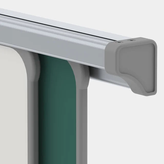 Schiebetafel beidseitig weiss emailliert und magnetisch