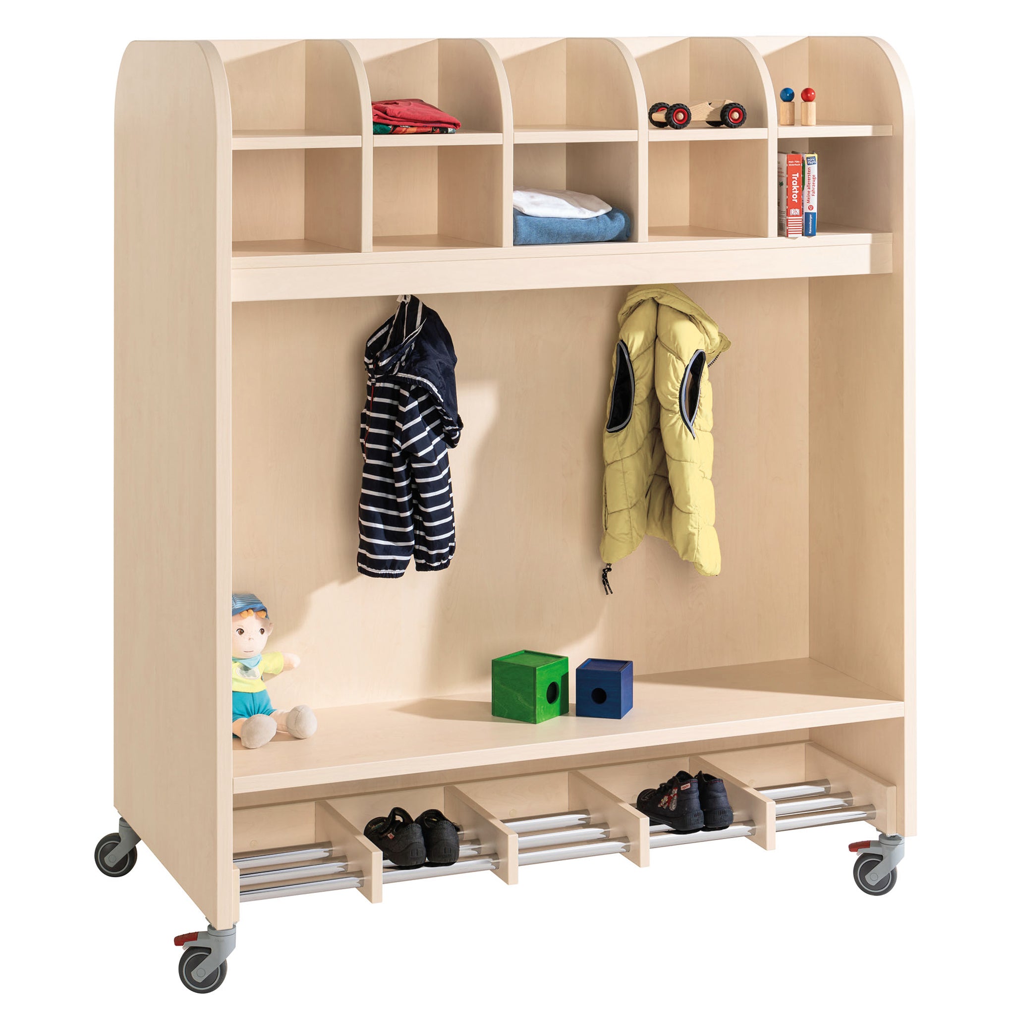 Kindergarten Garderobe mit Schuhablage