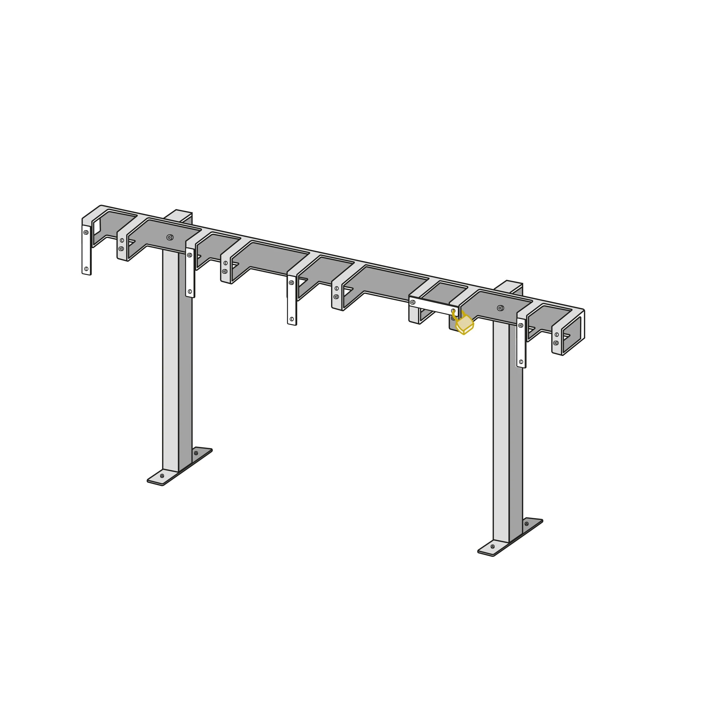 E-scooter Stand pour le montage mural avec 5 places de stationnement