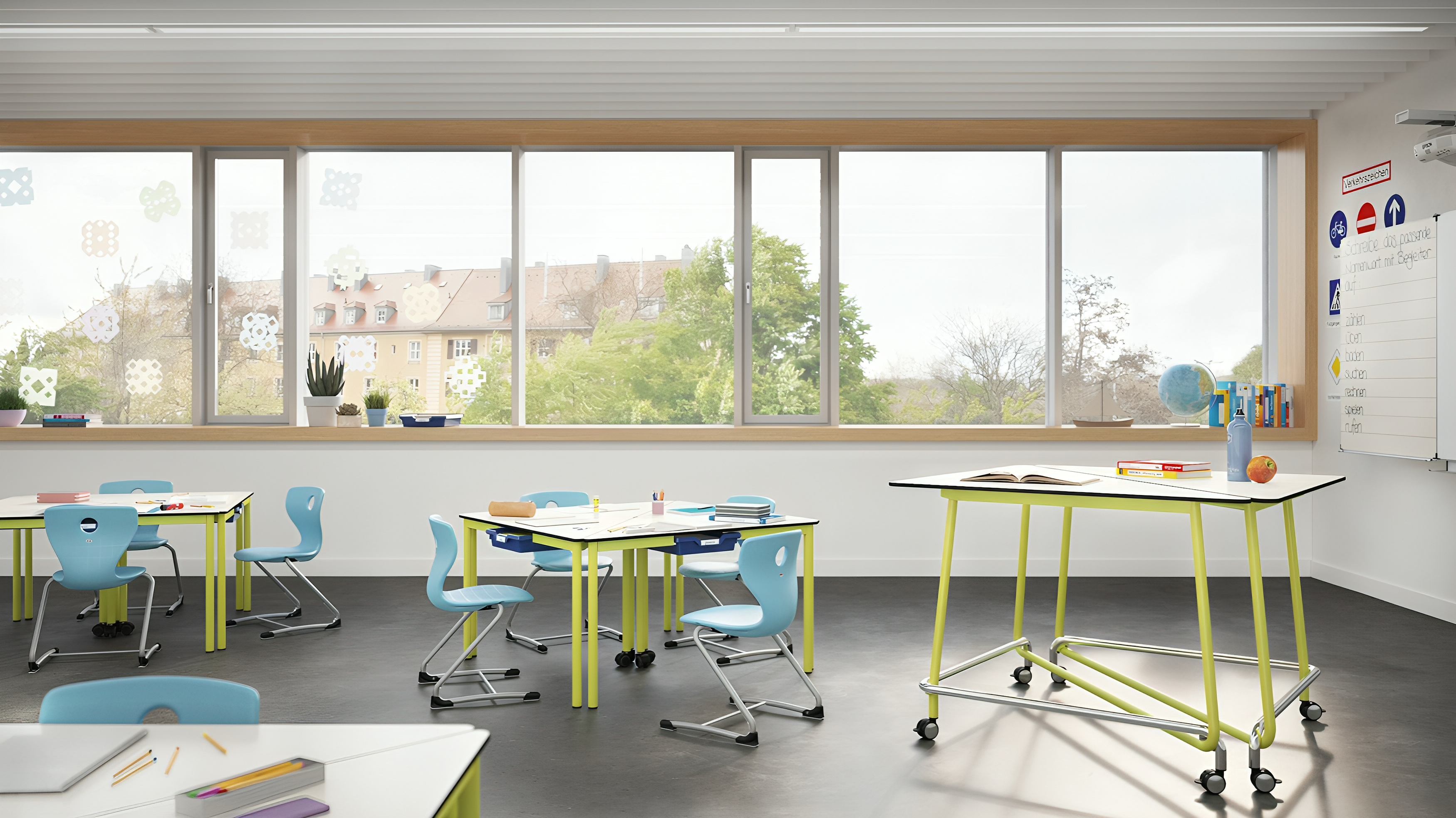 Chaise multipulde pour les environnements d'apprentissage polyvalent courbe de confort
