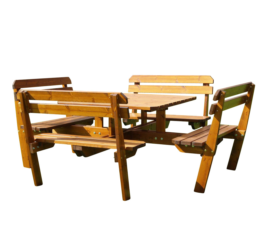 Gartentisch für Outdoorbereich wetterfest aus hochwertigem Holz in braun