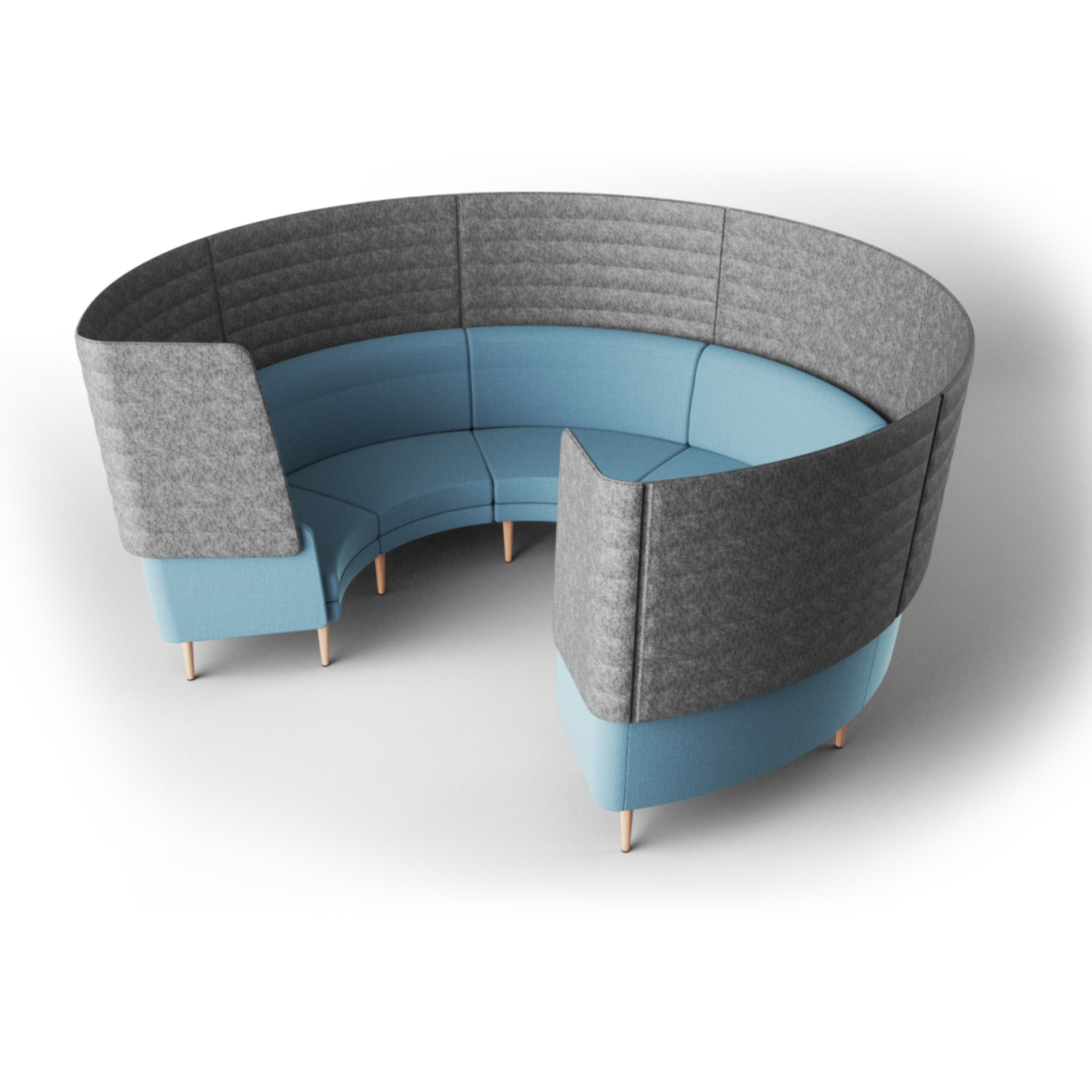 Gebogenes XXL-Sofa – Das perfekte Riesensofa für flexible Lern- und Arbeitsbereiche