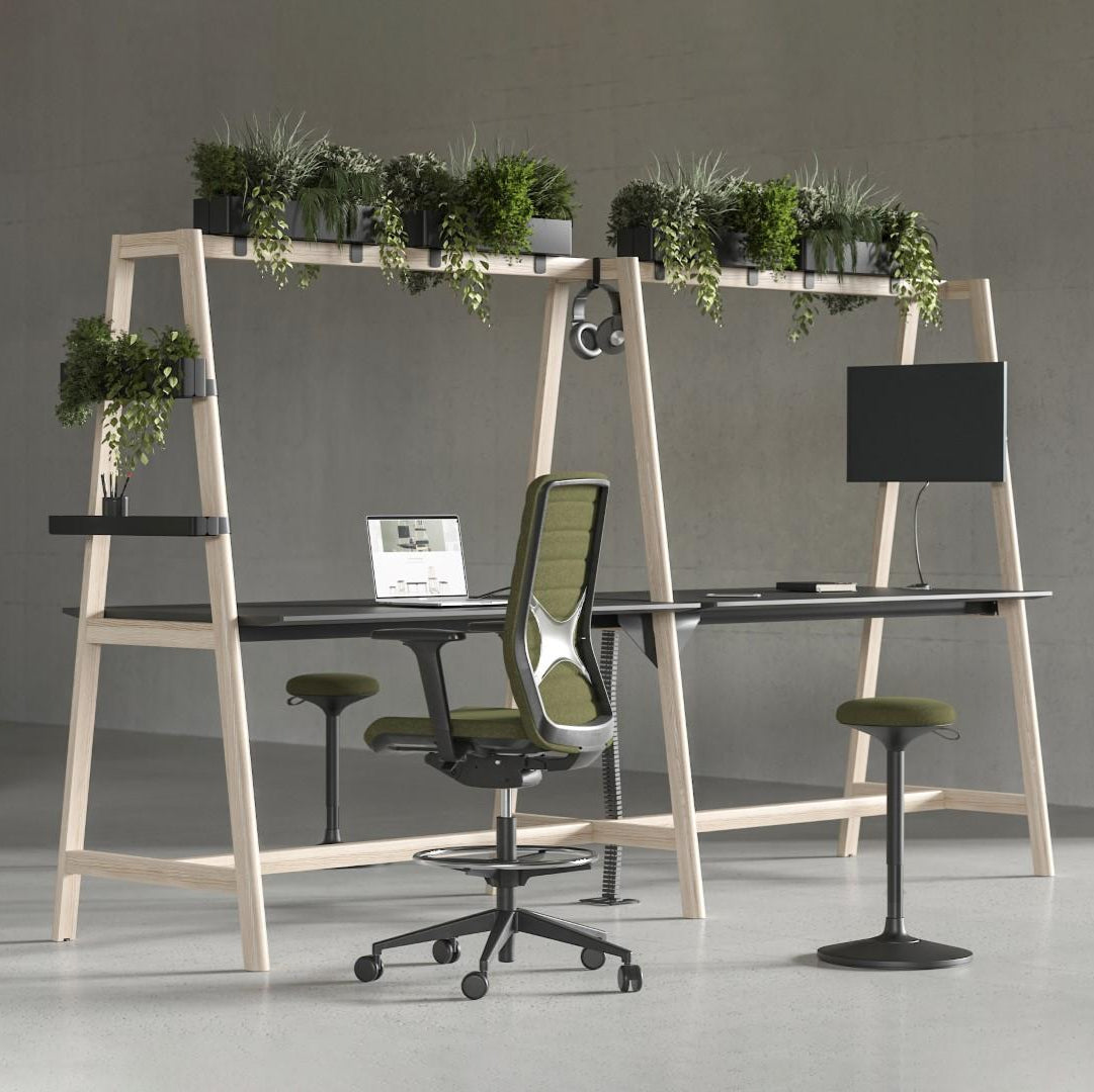 Table haute multifonctionnelle avec des pattes de table en bois ǀ NOVA BOIS MULTIVUSE