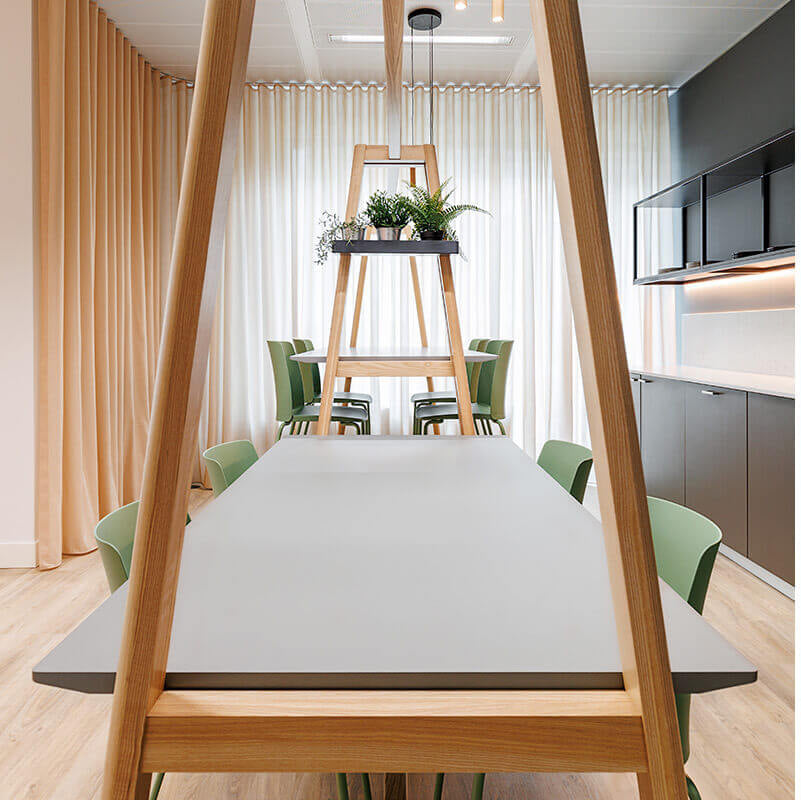 Table haute multifonctionnelle avec des pattes de table en bois ǀ NOVA BOIS MULTIVUSE