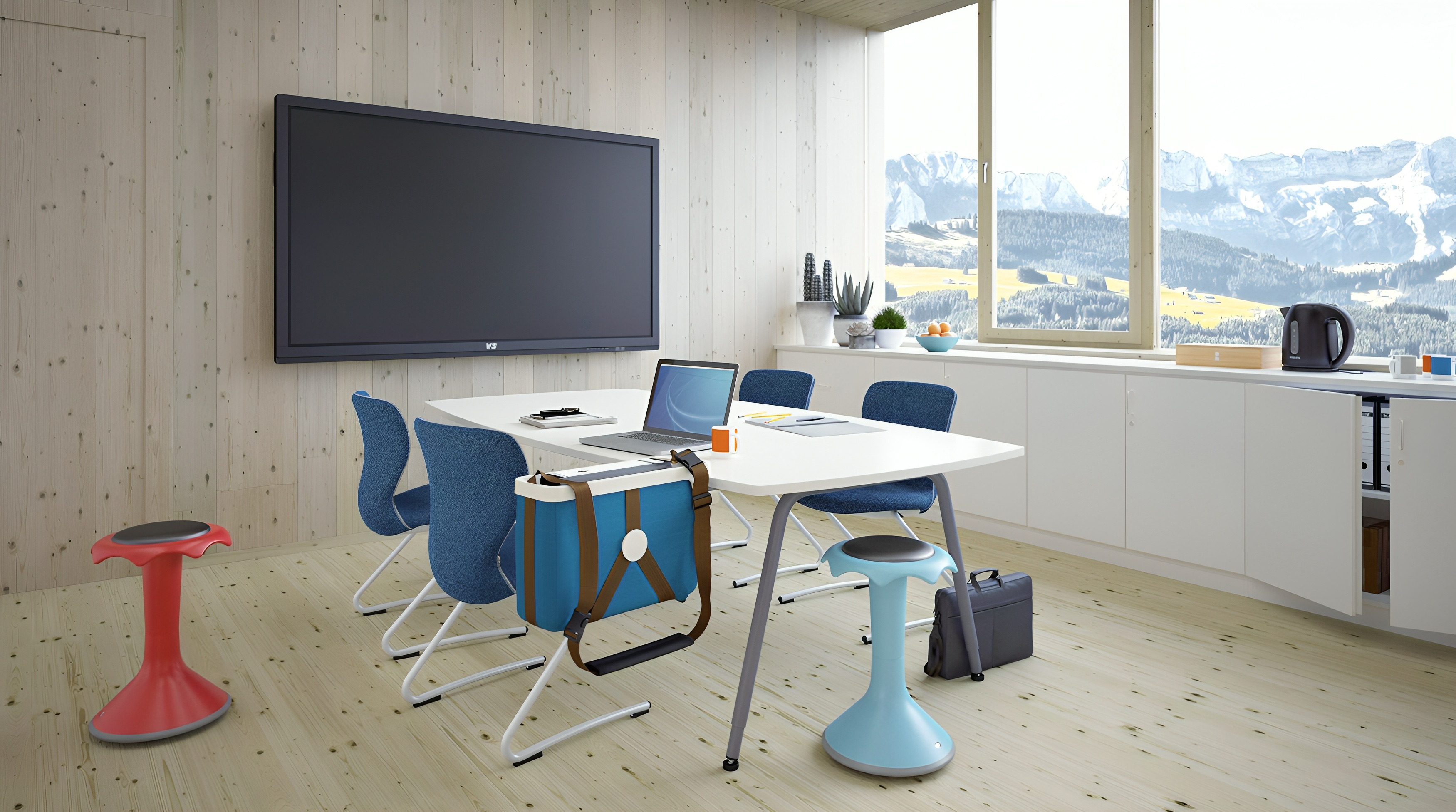 Moderner Hokki Stuhl, ergonomisch designt für Schüler aller Altersgruppen.