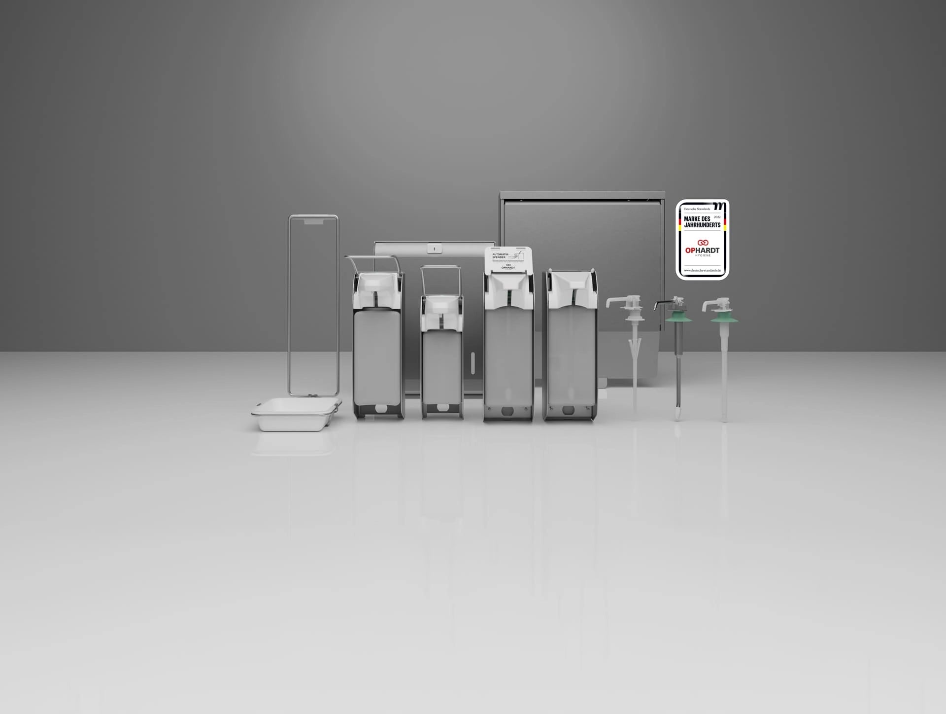 Automatisierte Hygienestation von IngoMan mit Desinfektionsspender und funktionalem Design, ideal für den Einsatz in Büros, öffentlichen Einrichtungen und gewerblichen Räumen, präsentiert von Kibemo