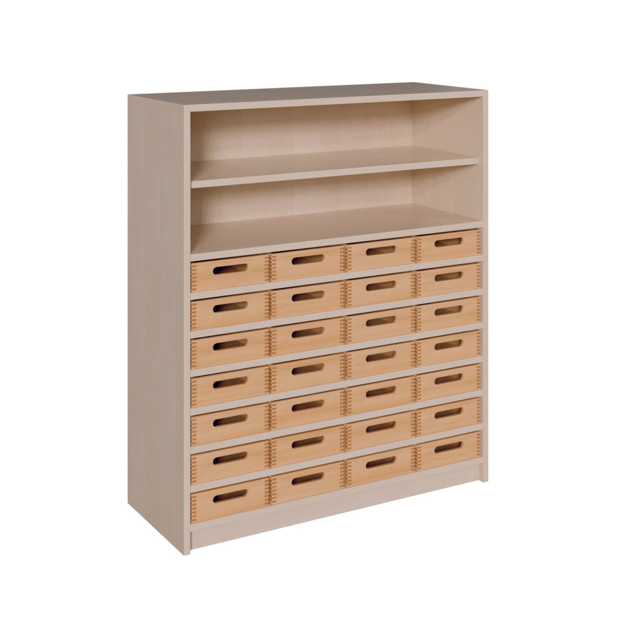 Armoire avec 16/28 boîtes à bois massif