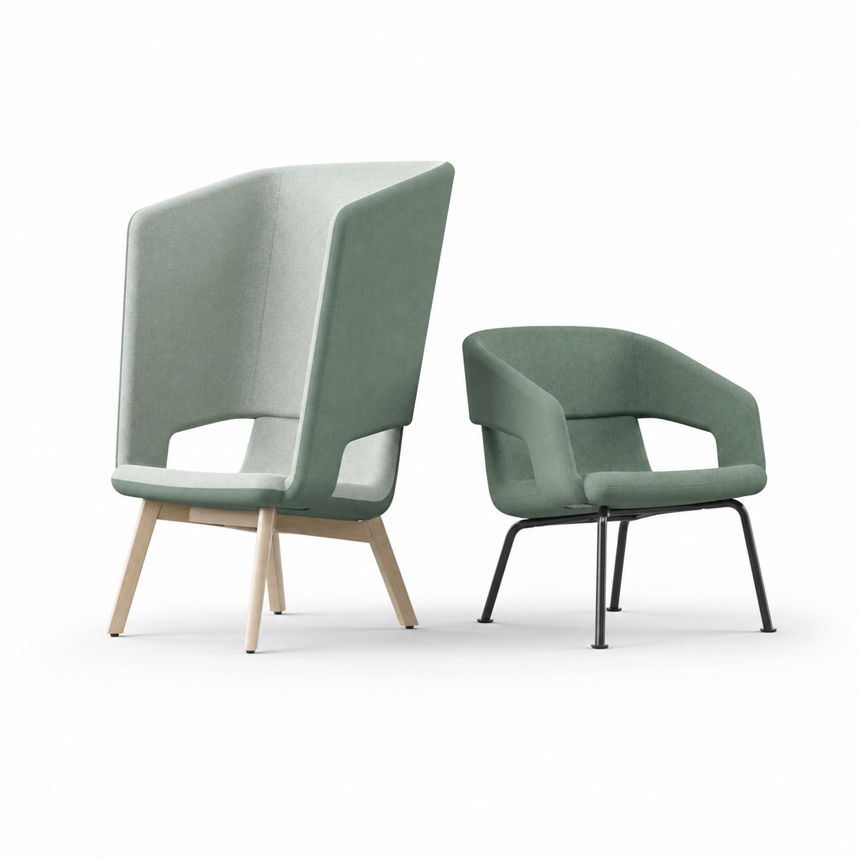 Loungesessel als Einsitzer mit niederiger und hoher Rückenlehne  ǀ TWIST&SIT