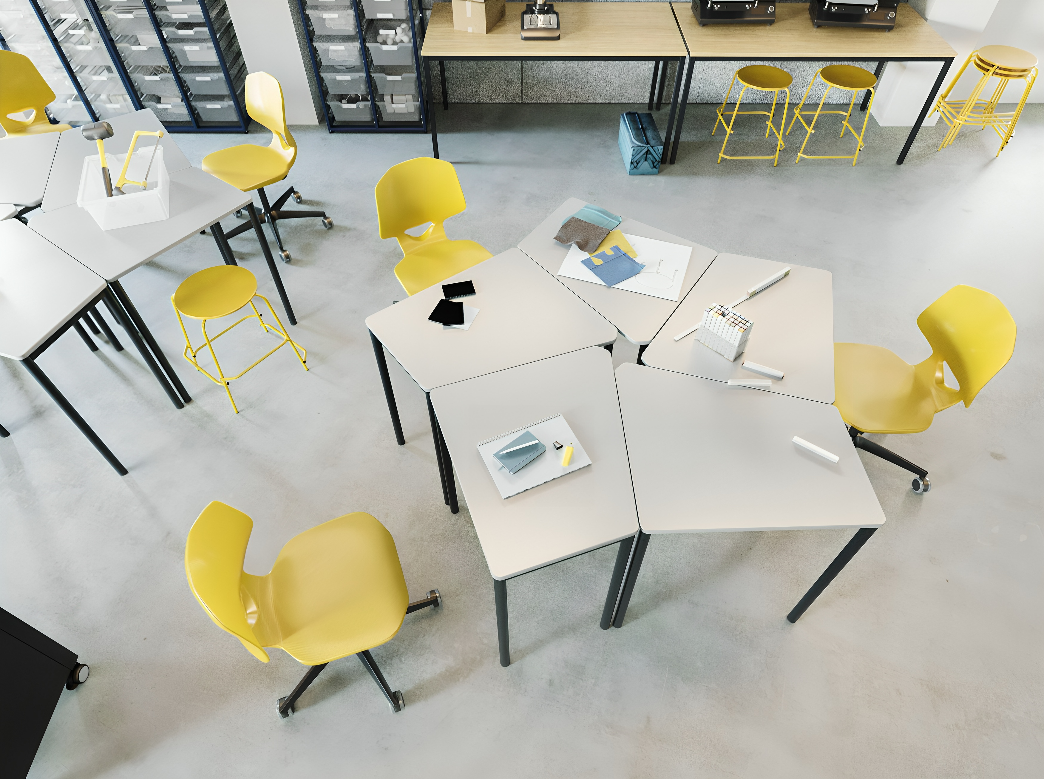 Table à plusieurs reprises pour les salles d'apprentissage flexibles | Tout