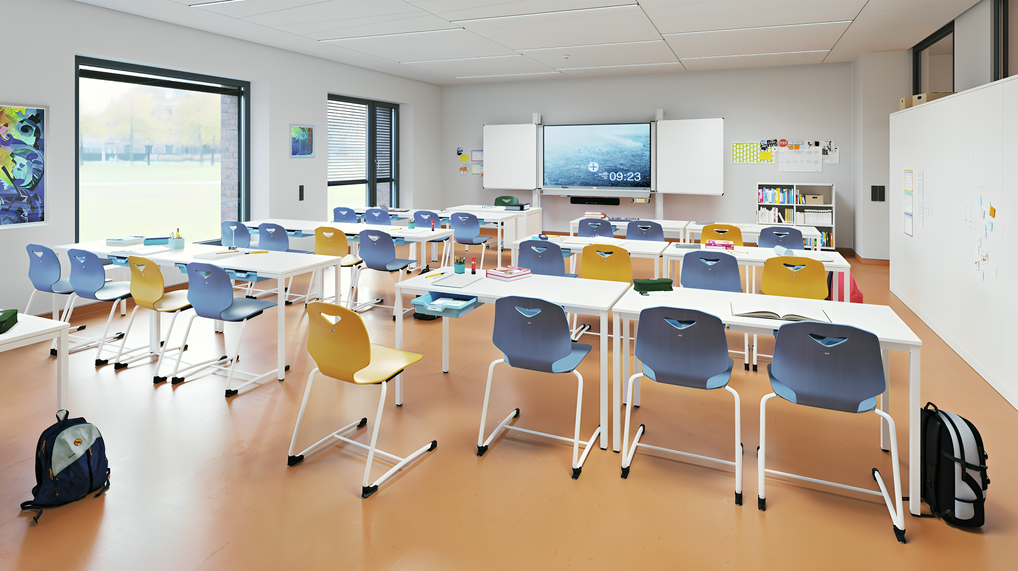 Mehrzweckstuhl Schule mit bequemer Holzschale | Postura