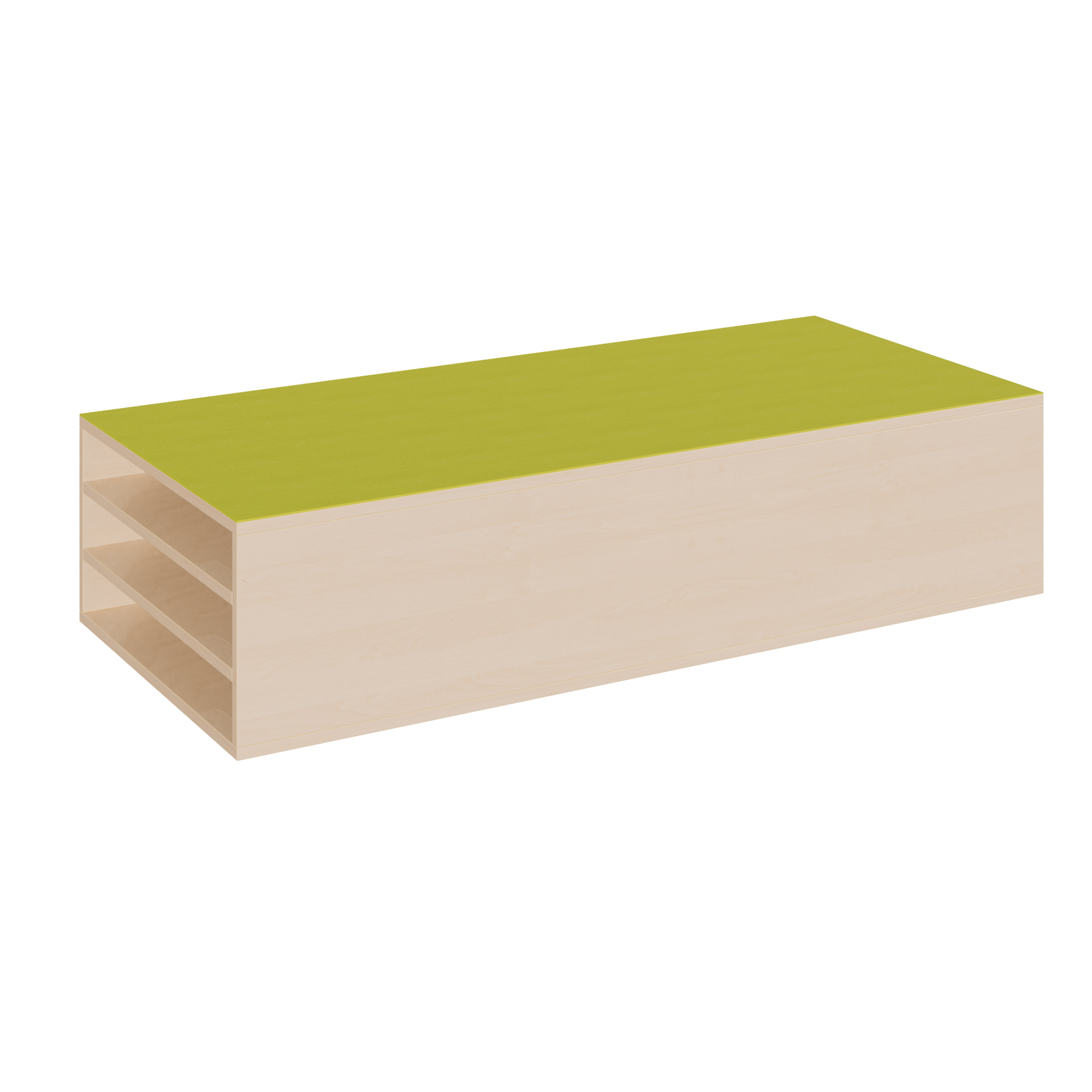 Plate-forme rectangle avec surface de linoléum pour 3 pads de pelouse