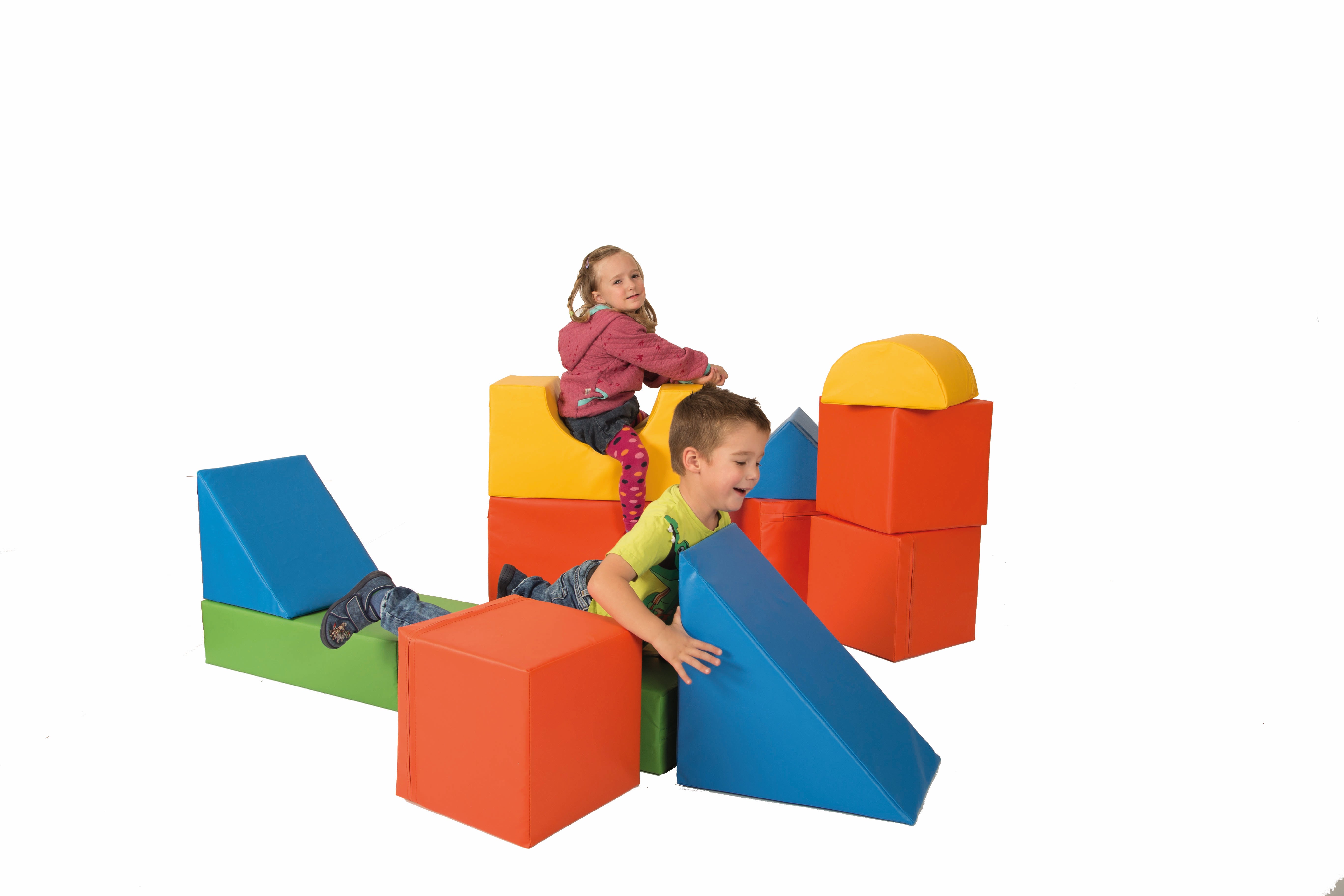 Schaumstoff-Bausteine / Bewegungslandschaft fuer Kinder in farbig