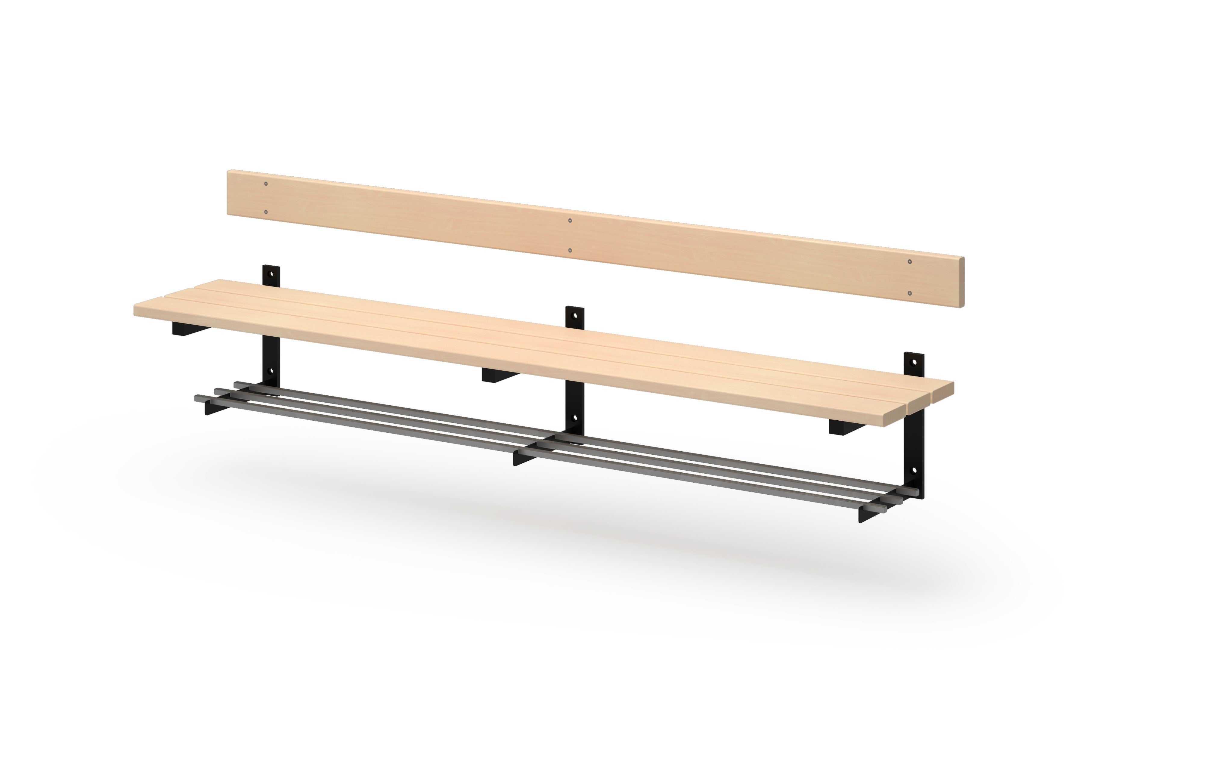 Schulgarderobe – Funktionale und platzsparende Wandsitzbank für Umkleiden