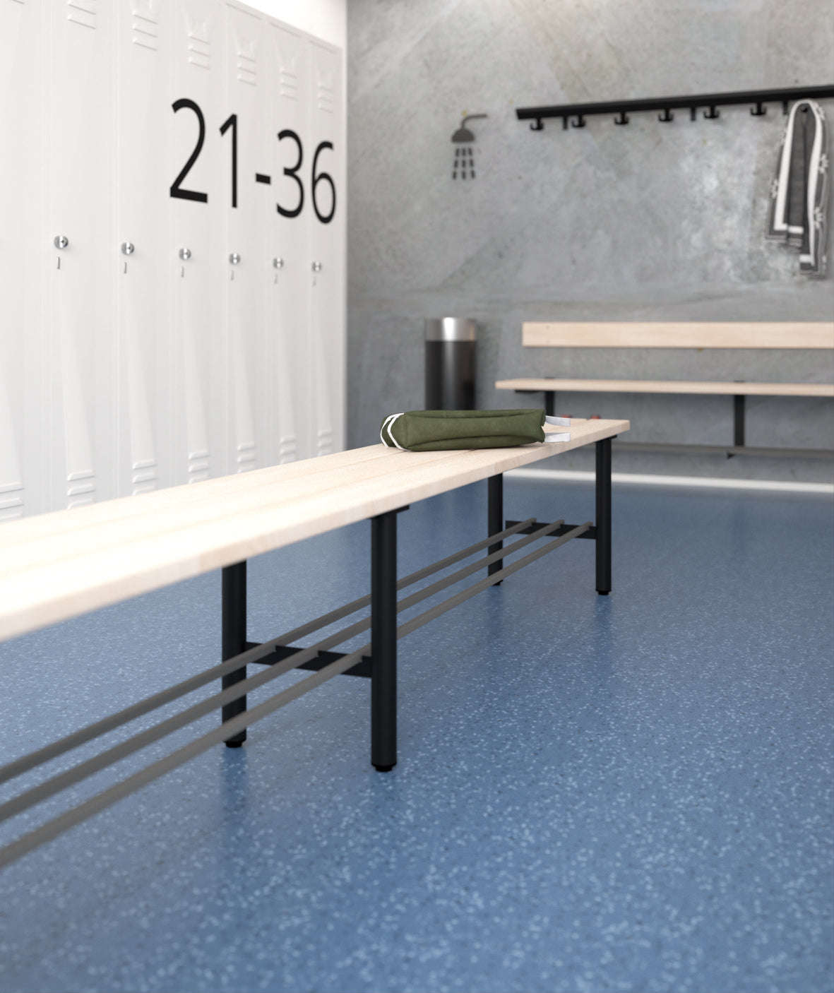 Schulgarderobe / Wandsitzbank