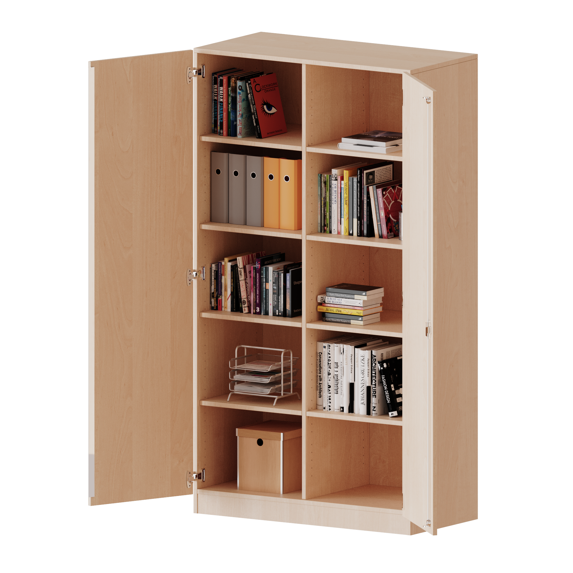 Schulschrank und Kindergartenschrank mit Mittelwand und 5 Ordnerhöhen