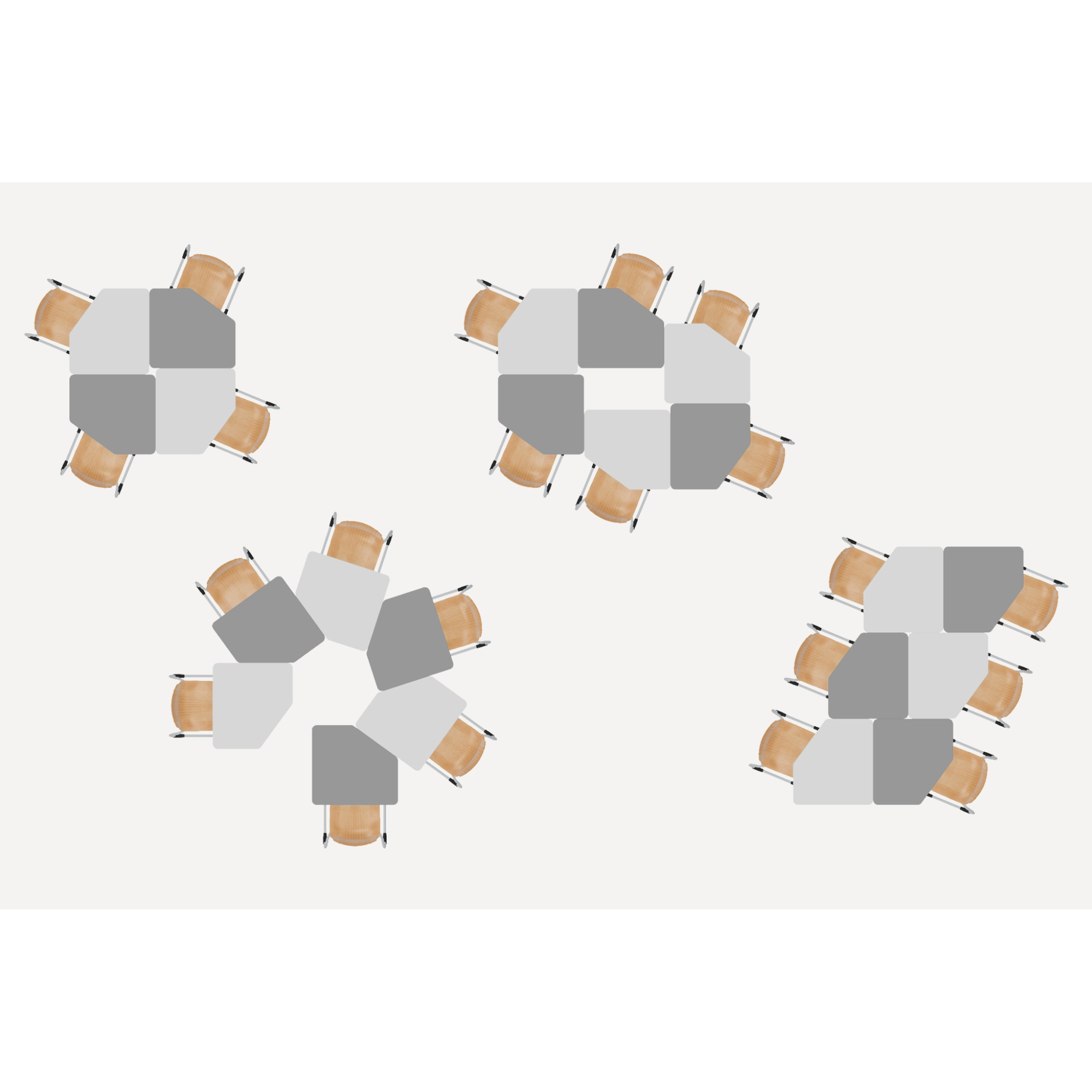 Fünfeckiges Schülerpult Klassenzimmer