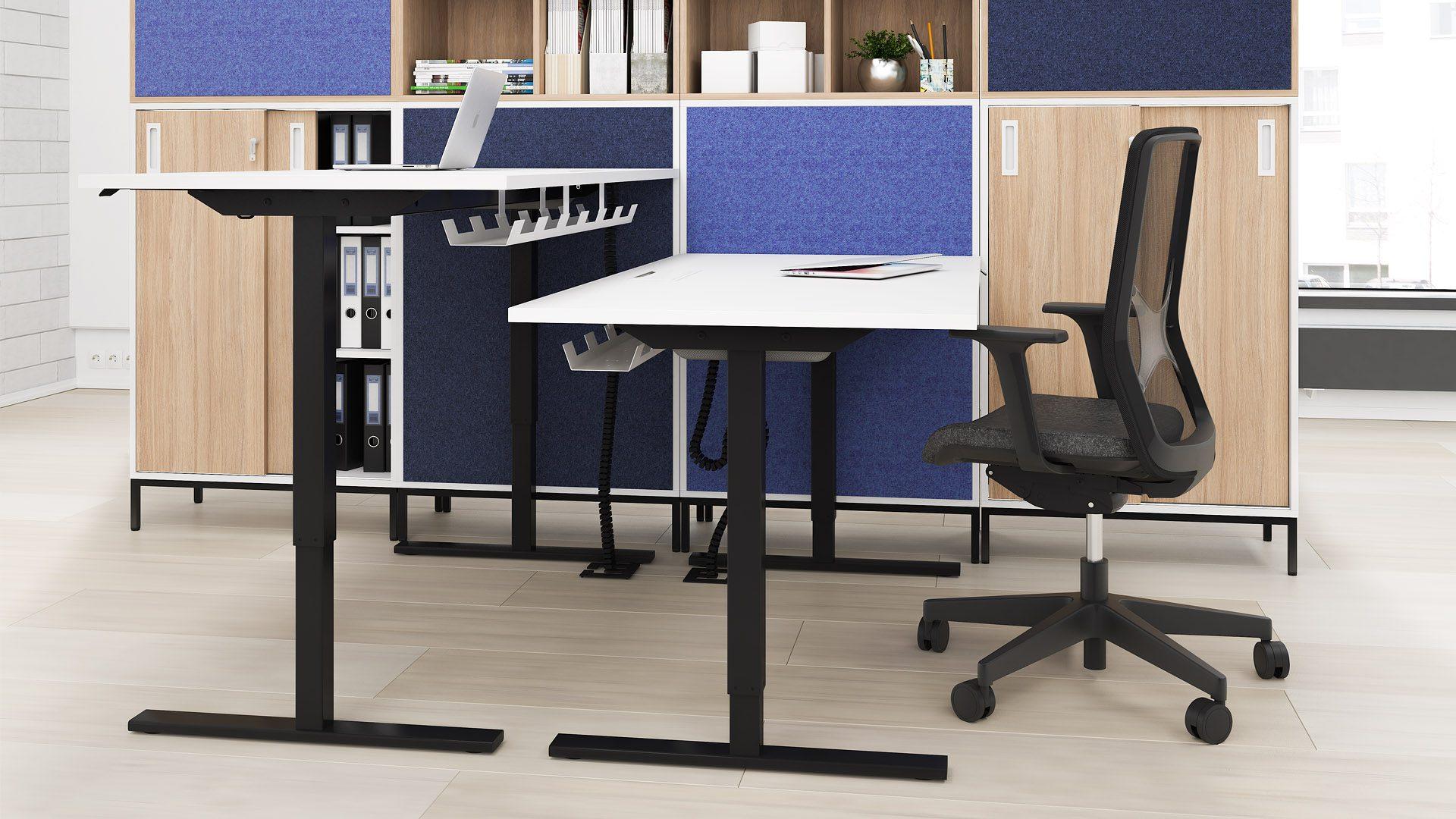 Sideoboard Buero seitlich von Bueroarbeitsplaetze mit akustikabsorber