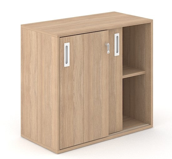 Sideboard Buero 2OH aus Holz mit Schiebetuerr 