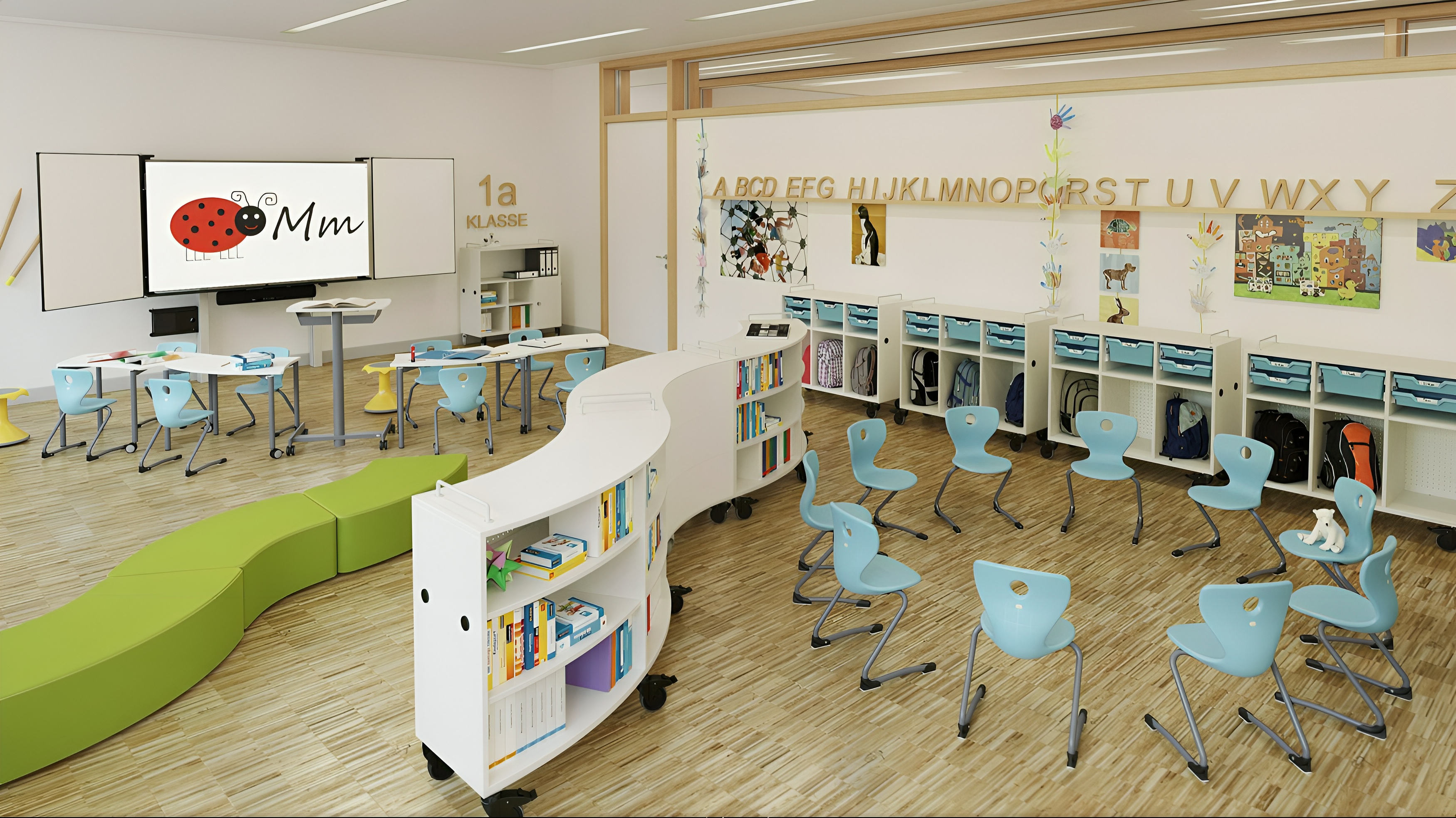 Softe Sitzlandschaften gerade und gebogen | eduLandscape