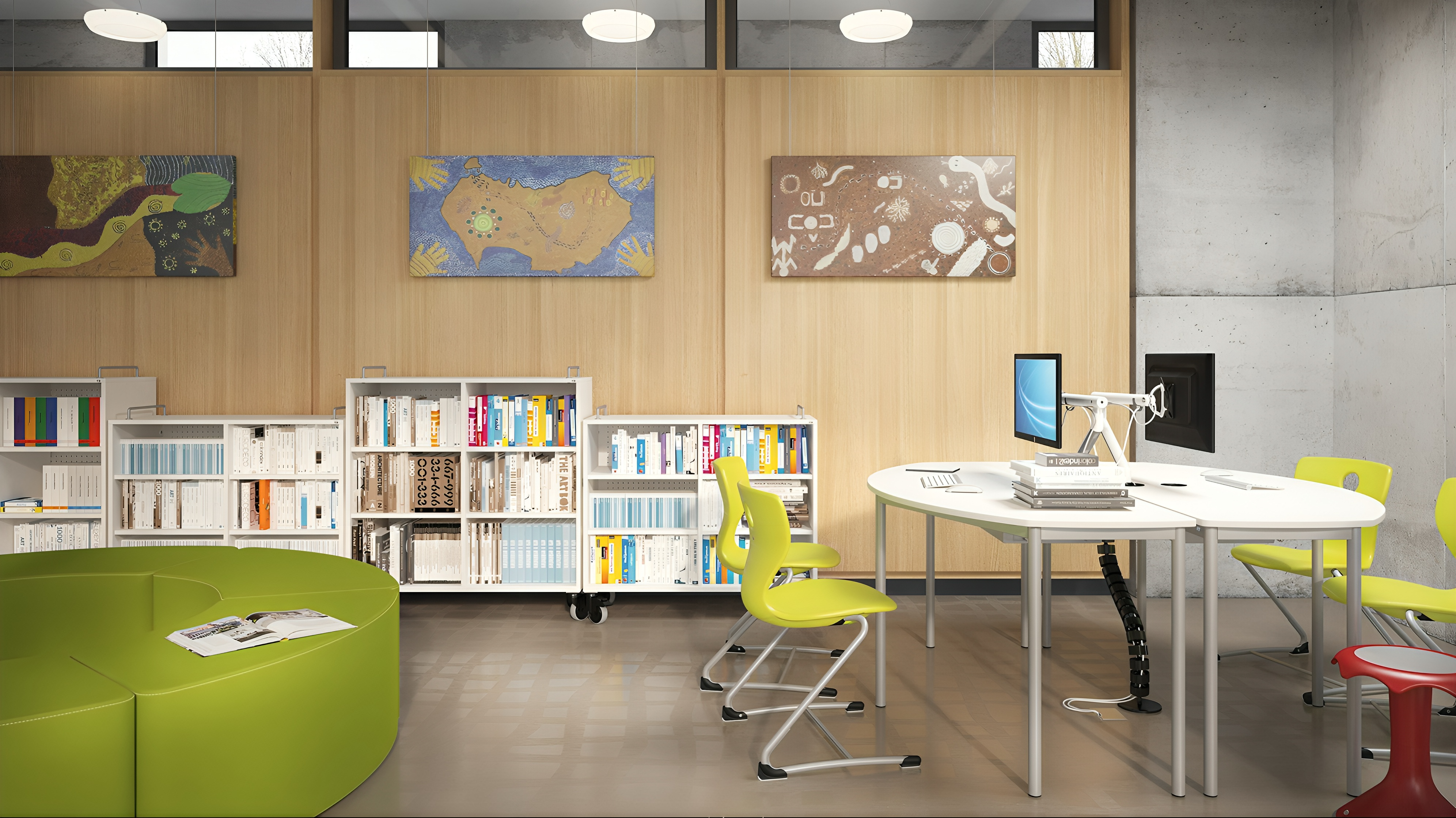 Softe Sitzlandschaften gerade und gebogen | eduLandscape