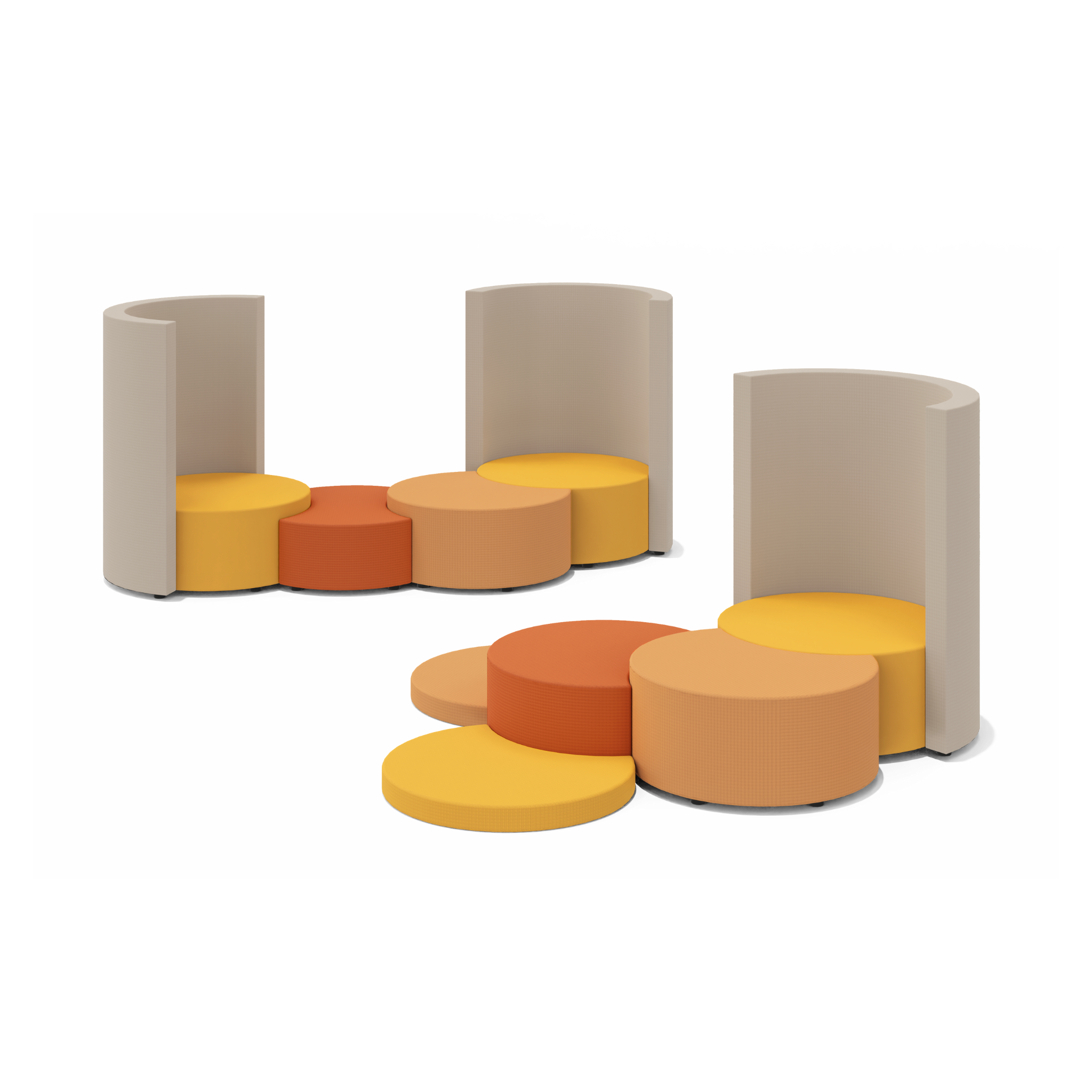 Modulare Sitzlandschaft Schule Lernzone