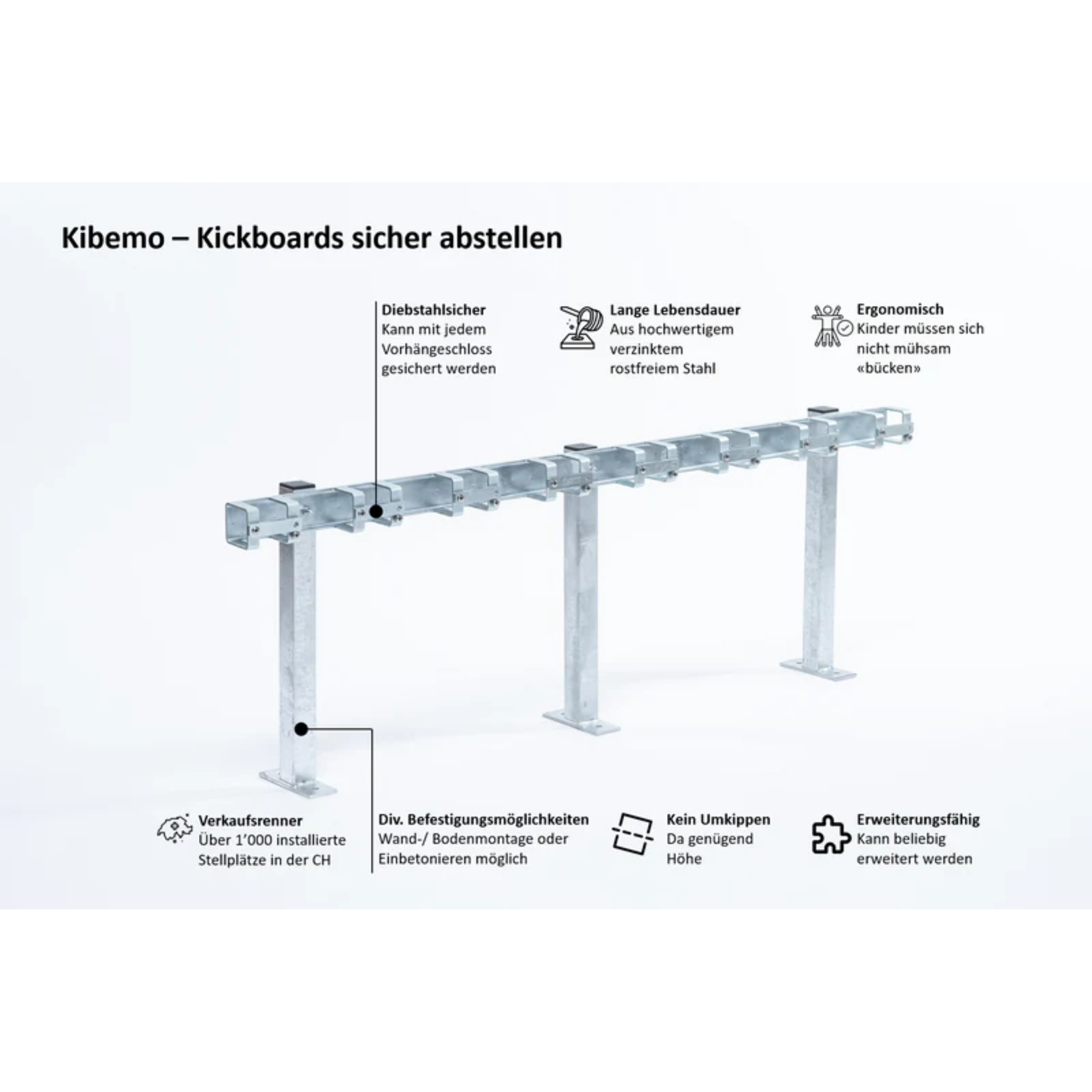 Top de support de kickboard / scooter