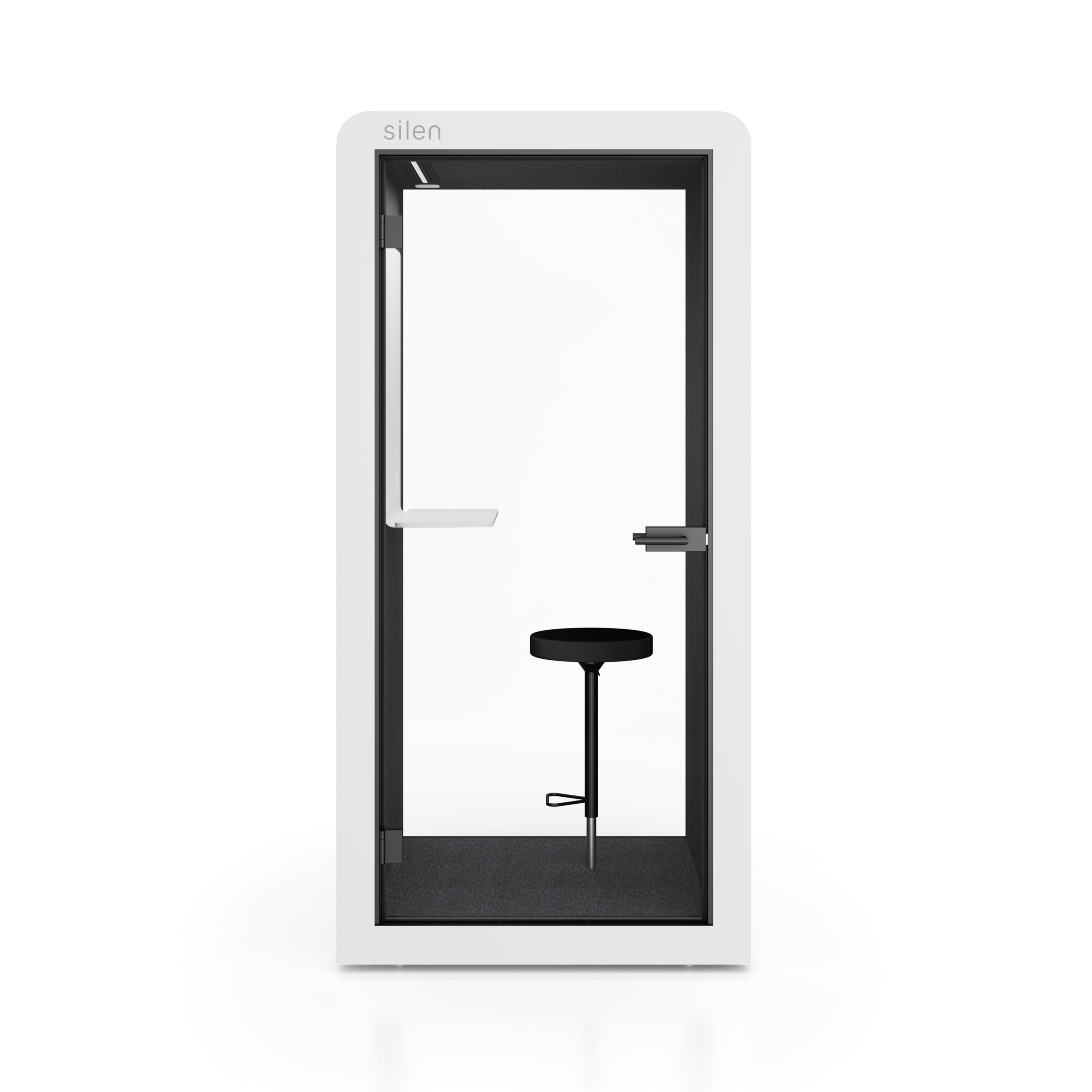 Telephone cabin with GS certificate & 30.1 db sound reduction (ISO standard) | Silen Space 1