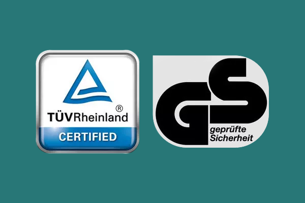 GS-Zertifikat fuer gepruefte Sicherheit, das bestaetigt, dass die VS-Moebel strenge Sicherheitsstandards erfuellen, um eine sichere Nutzung in Schulen und anderen Einrichtungen zu gewaehren