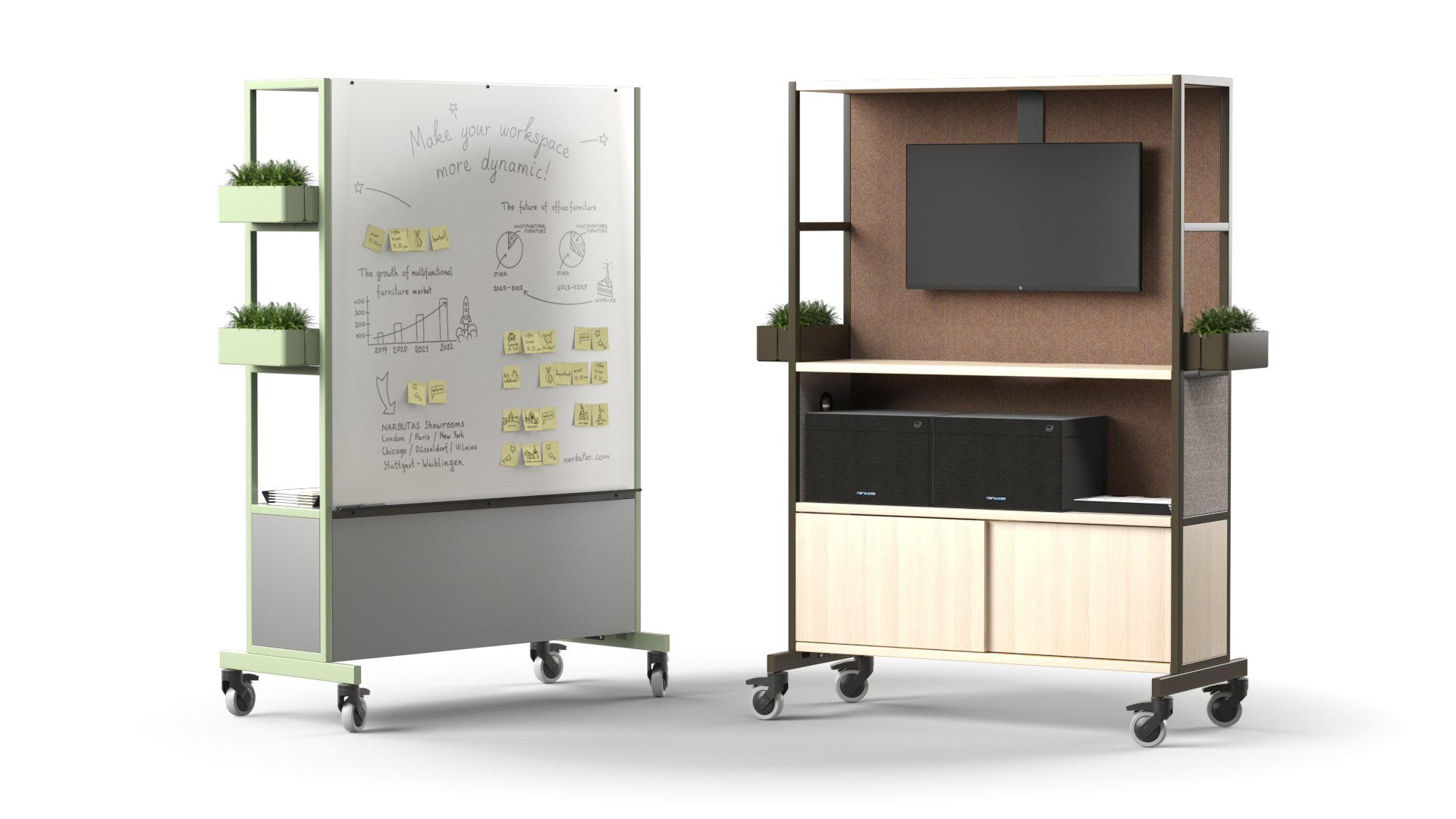 Lieux de travail créatifs multifonctionnels sur les rouleaux ǀ WorkLab