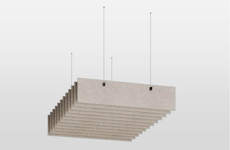 Schallabsorbierende Wandpaneele in schlichtem Design, ideal zur Verbesserung der Akustik in Bueros und offenen Arbeitsbereichen, praesentiert von Kibemo