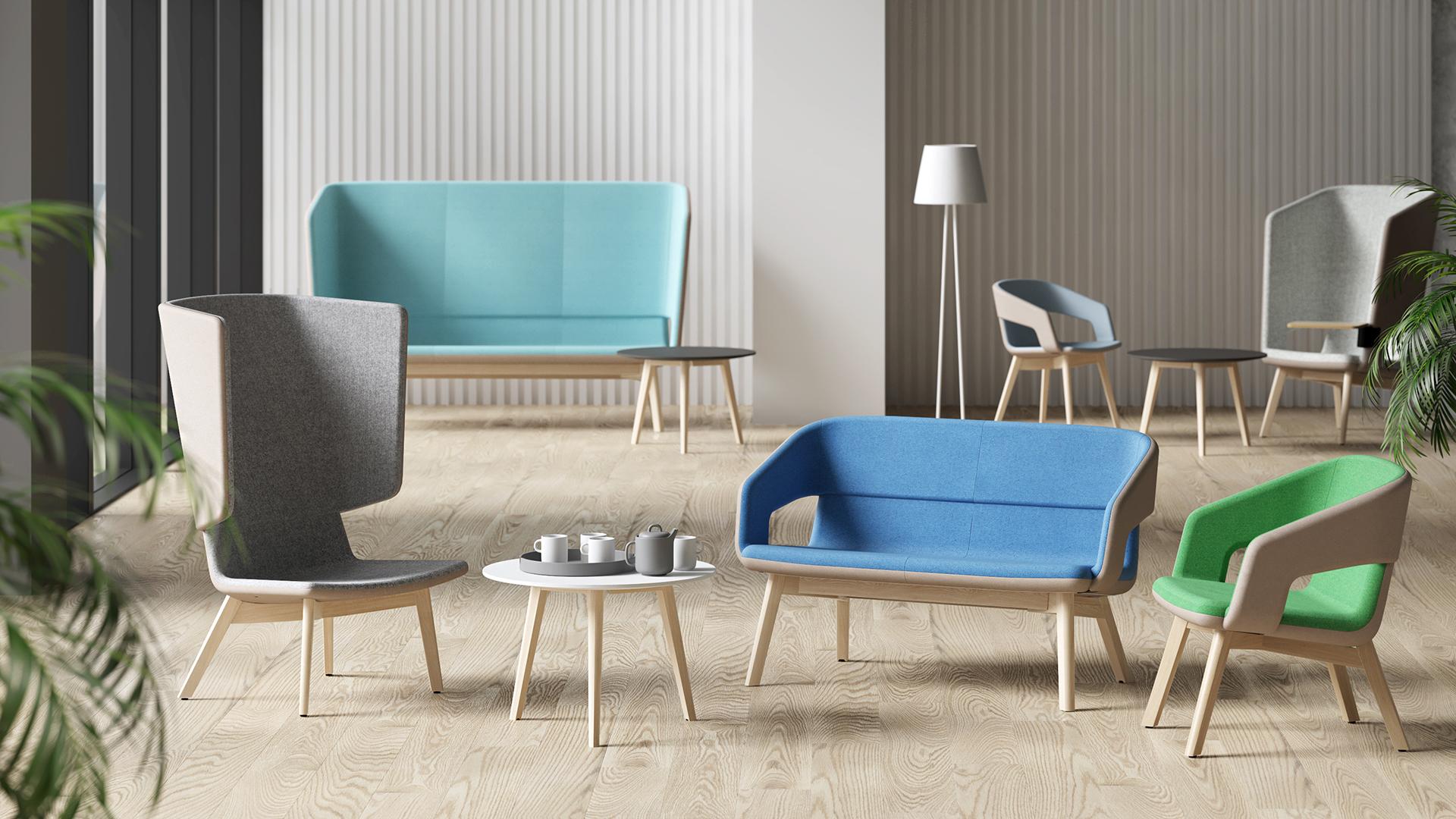 Büro Sofa als Zwei- oder Dreisitzer ǀ TWIST&SIT Soft