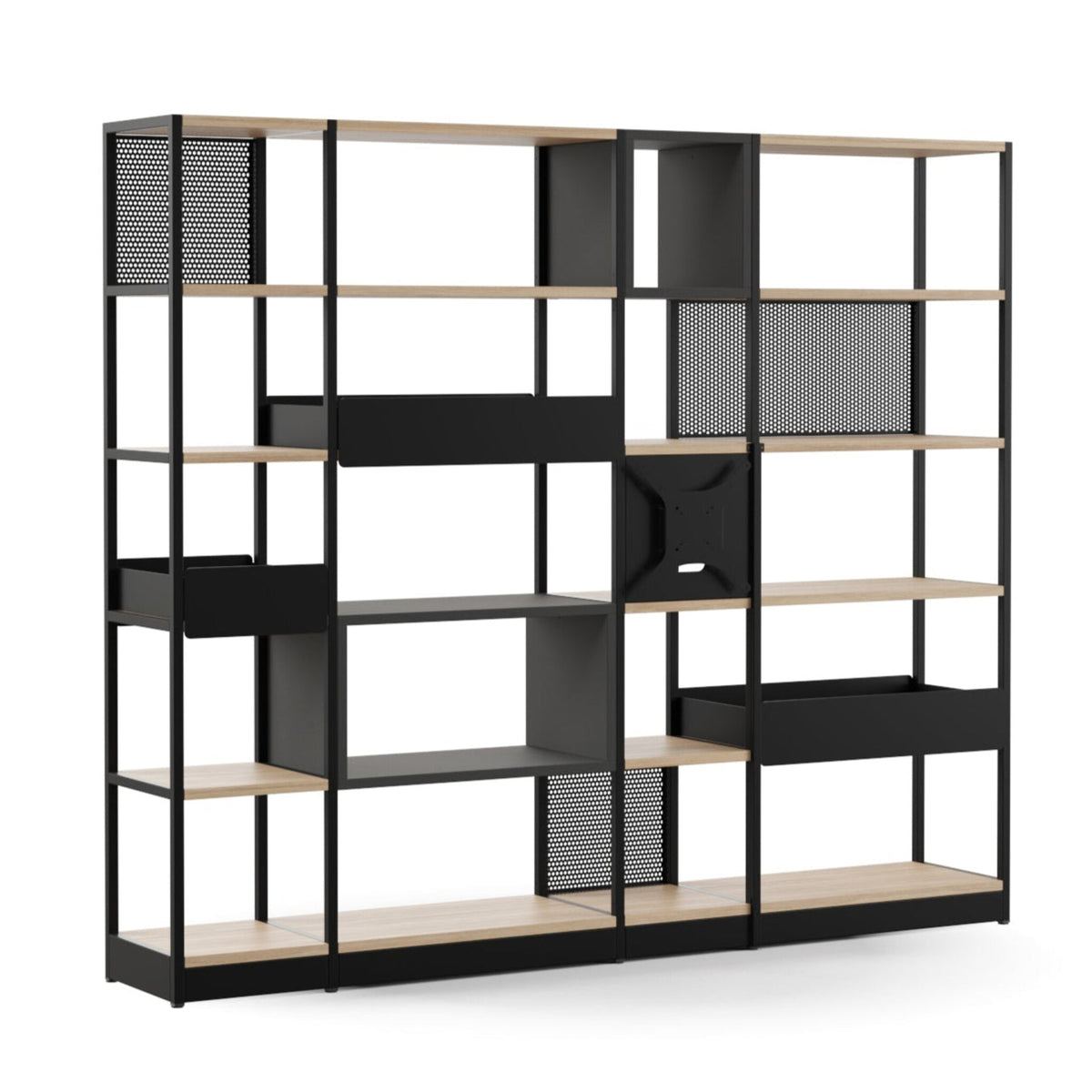 Büroregal 4OH mit Schubfach modular als Raumtrenner ǀ COMBUS