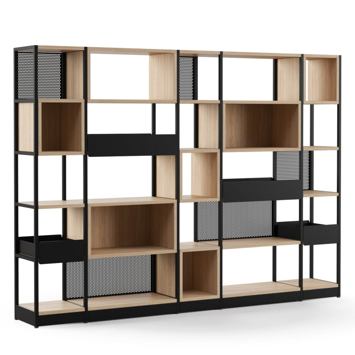 Büroregal 4OH mit Schubfach modular als Raumtrenner ǀ COMBUS