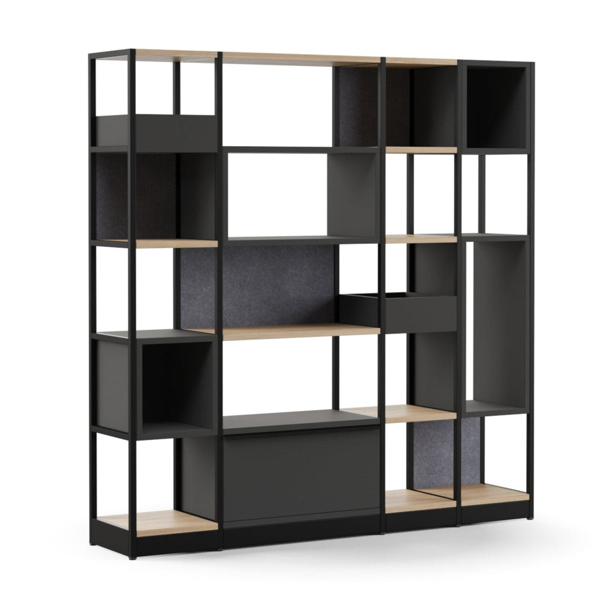 Büroregal 4OH mit Schubfach modular als Raumtrenner ǀ COMBUS