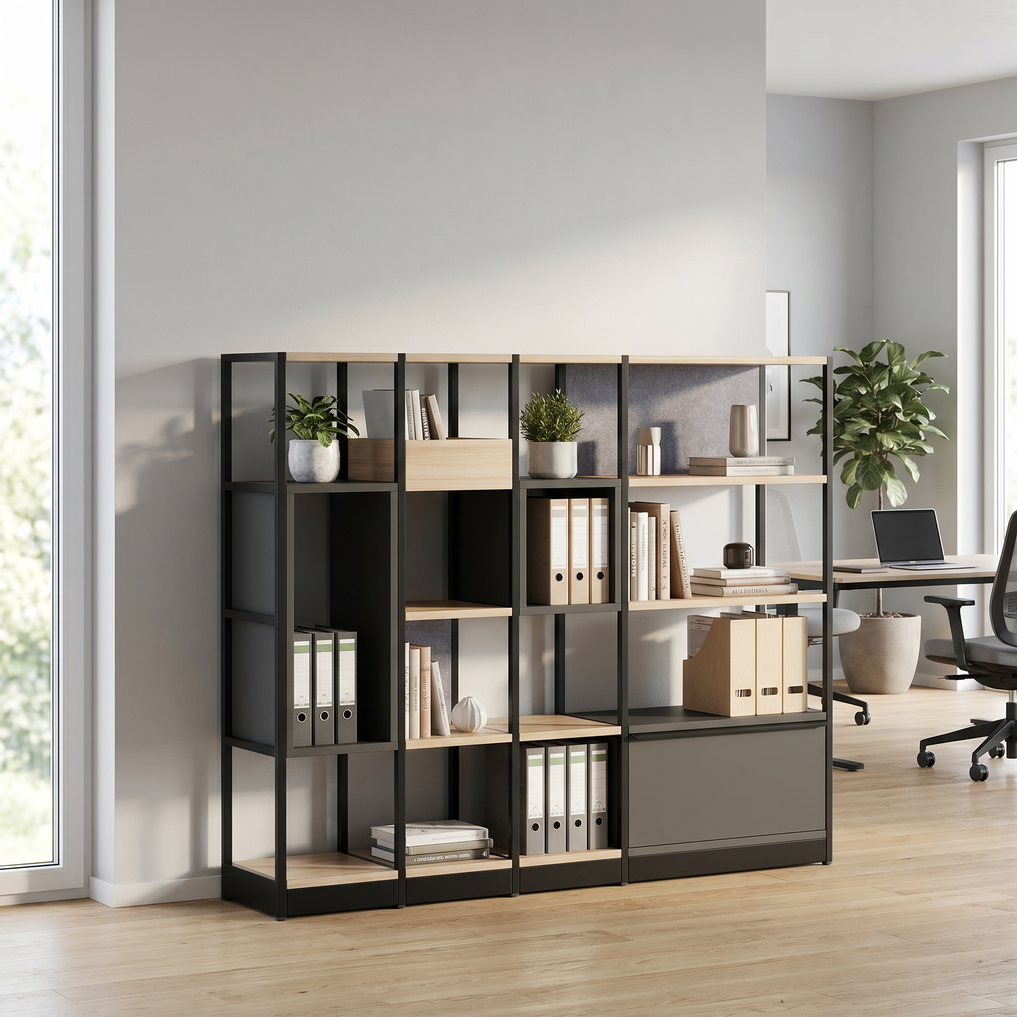 Büroregal modular als Raumtrenner ǀ COMBUS