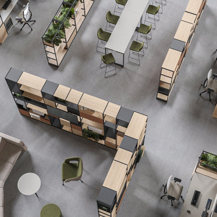 Étagère de bureau modulaire comme séparateur de pièce ǀ Combus