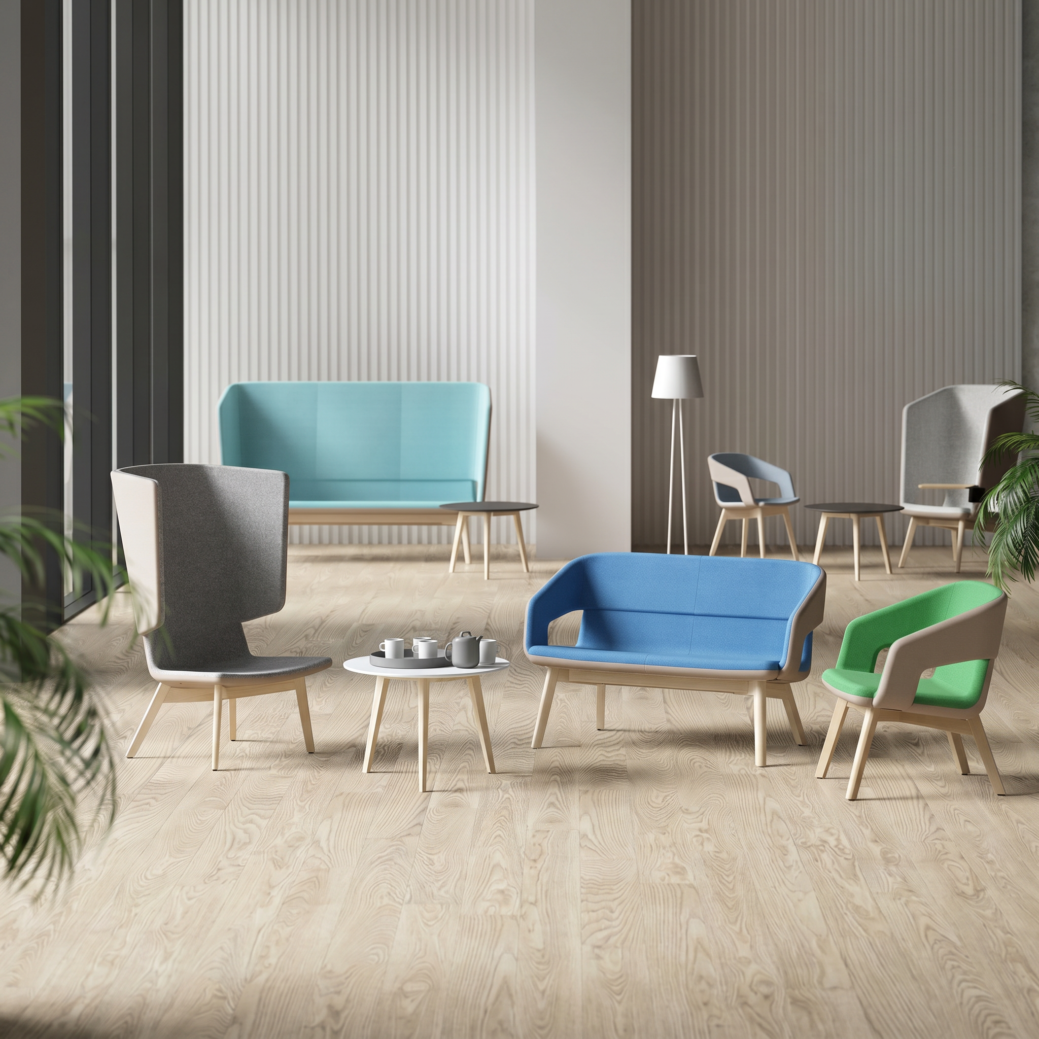 Canapé de bureau en tant que deux ou trois places ǀ torsion et assis doux