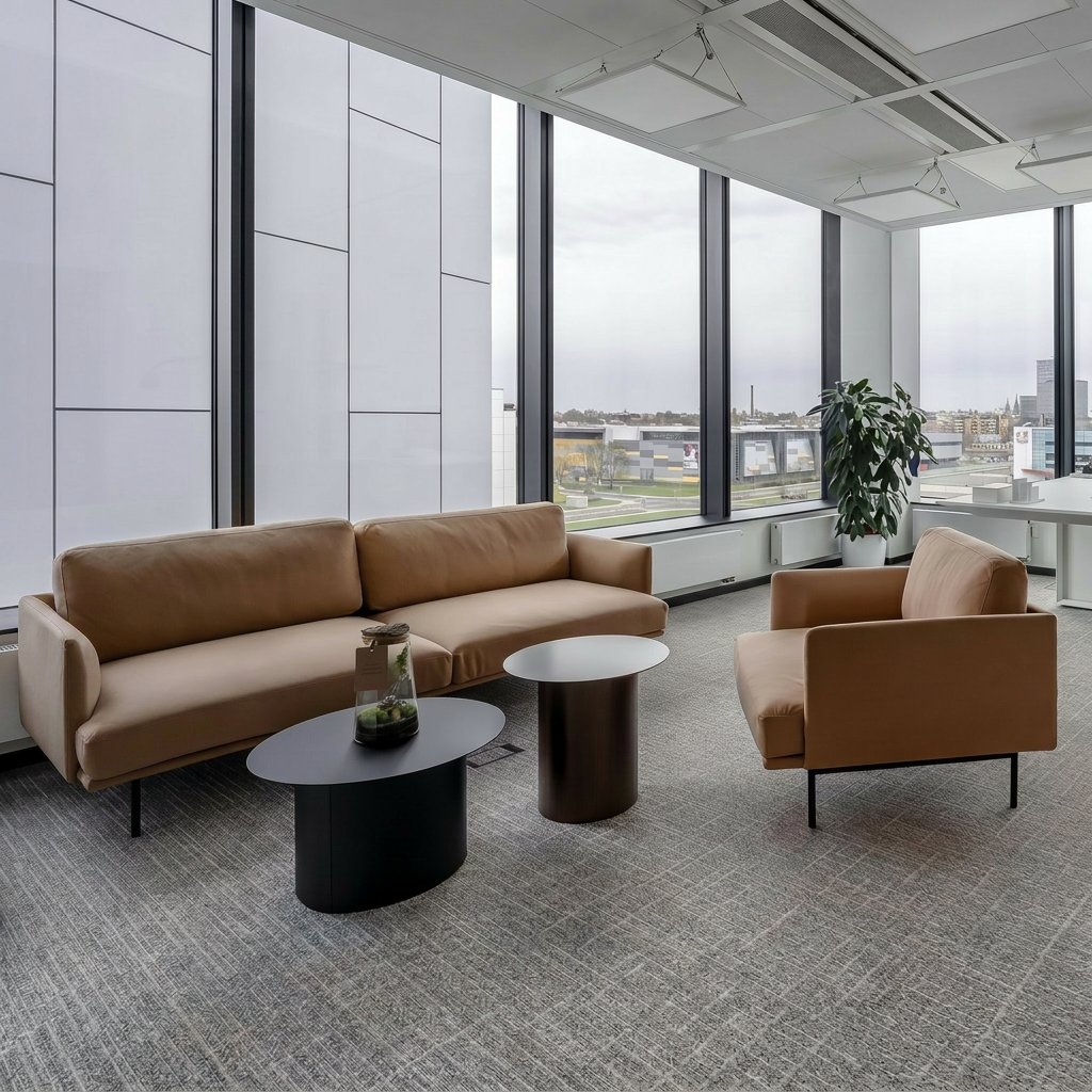 Office sofa with low backrest for creative spaces