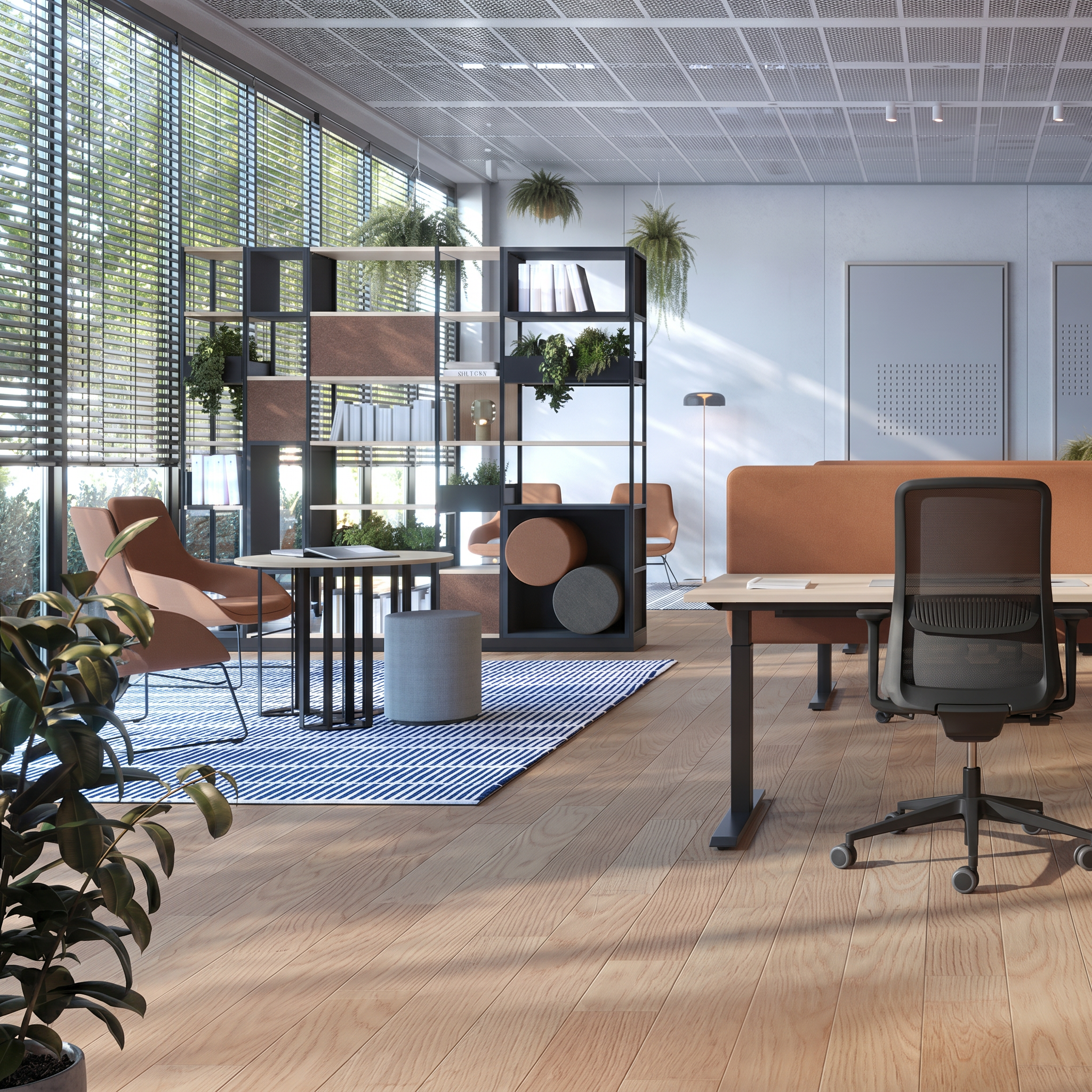 Büroregal Raumtrenner 6OH mit geschlossenem Würfel B/T/H 235x40x239 cm | COMBUS