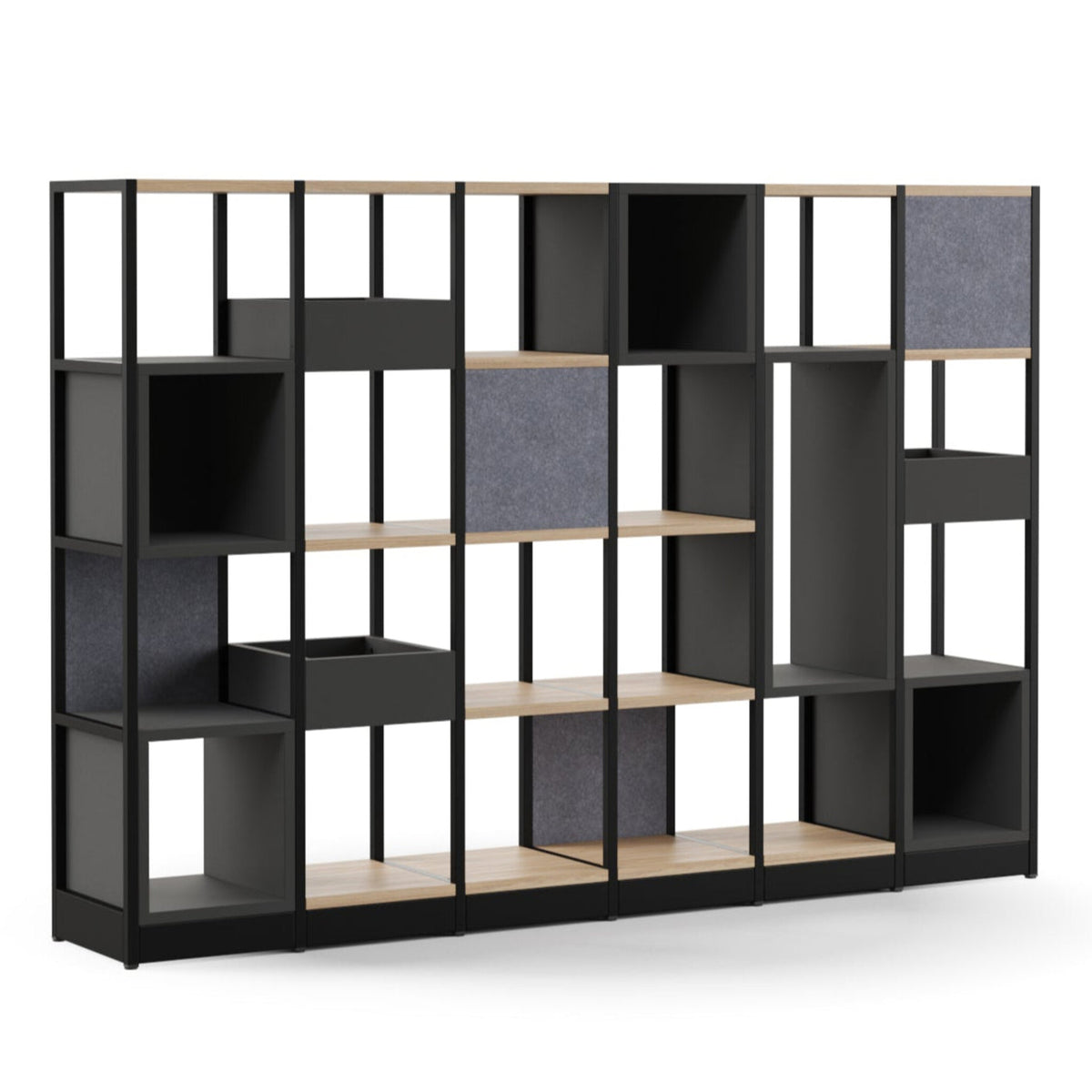 Büroregal 4OH mit Schubfach modular als Raumtrenner ǀ COMBUS