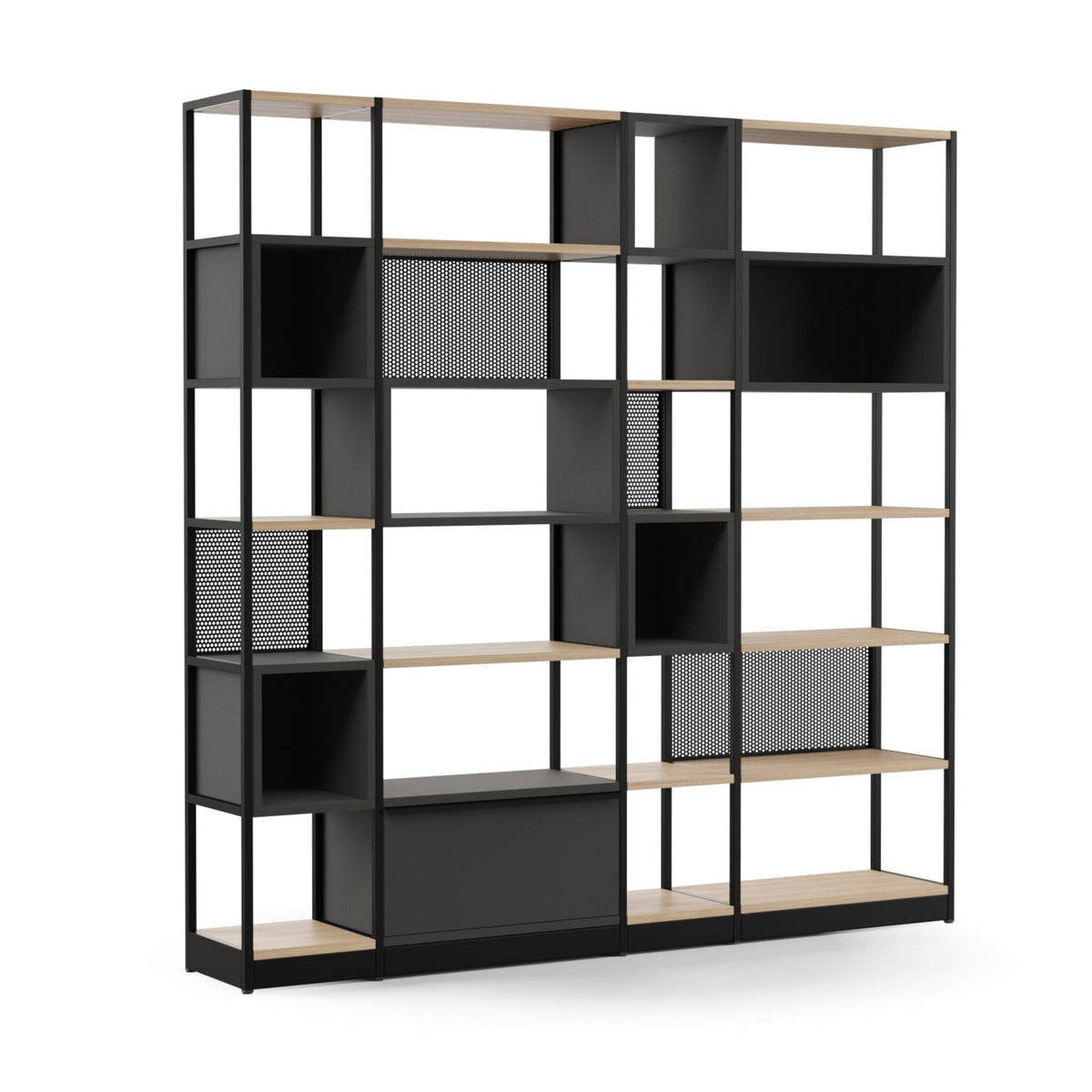 Büroregal 4OH mit Schubfach modular als Raumtrenner ǀ COMBUS