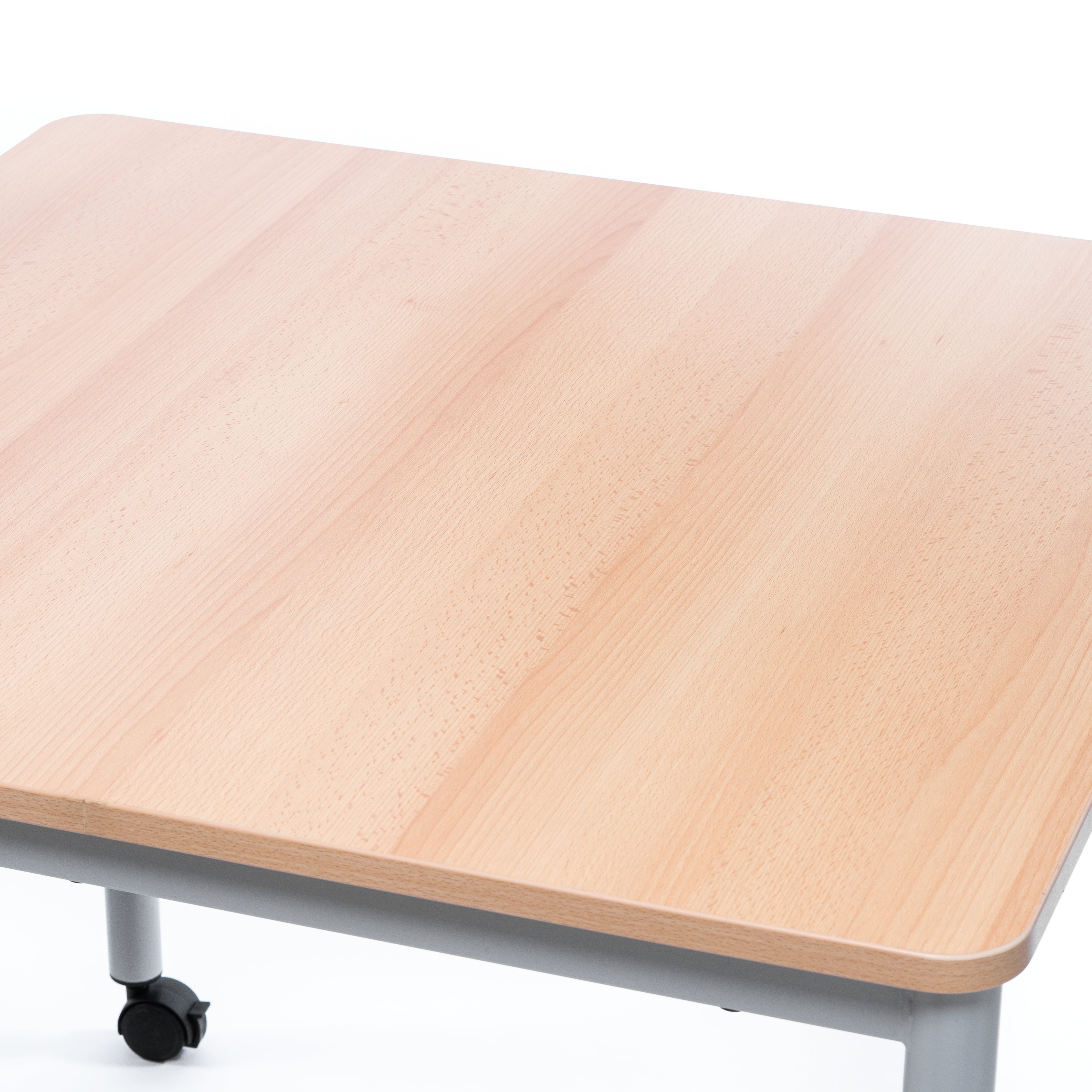 Schultisch rechteckig auf Rollen mit Nahaufnahme Dekor Tischplatte