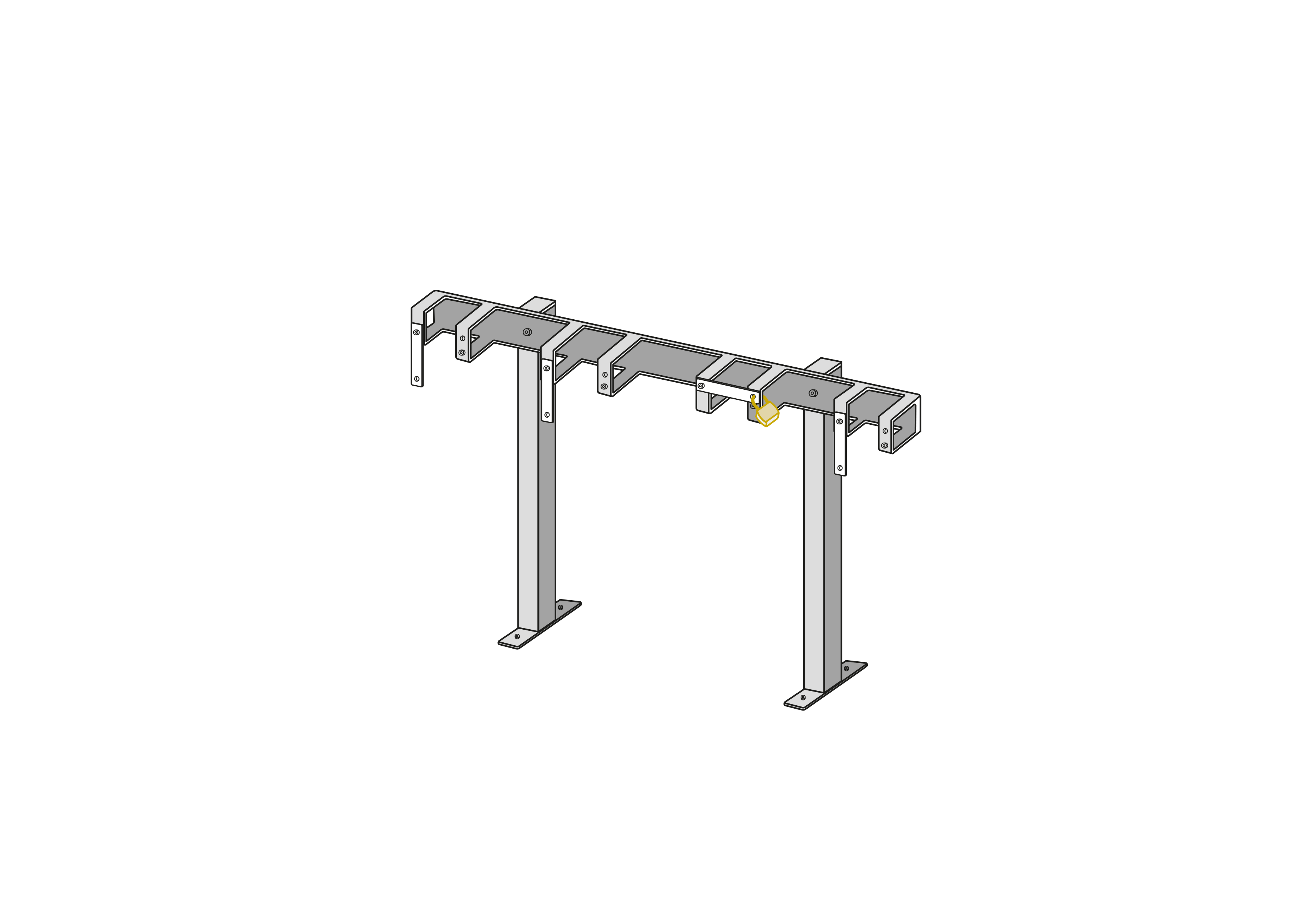 Bootboard Stand pour le montage au sol avec 4 places de stationnement