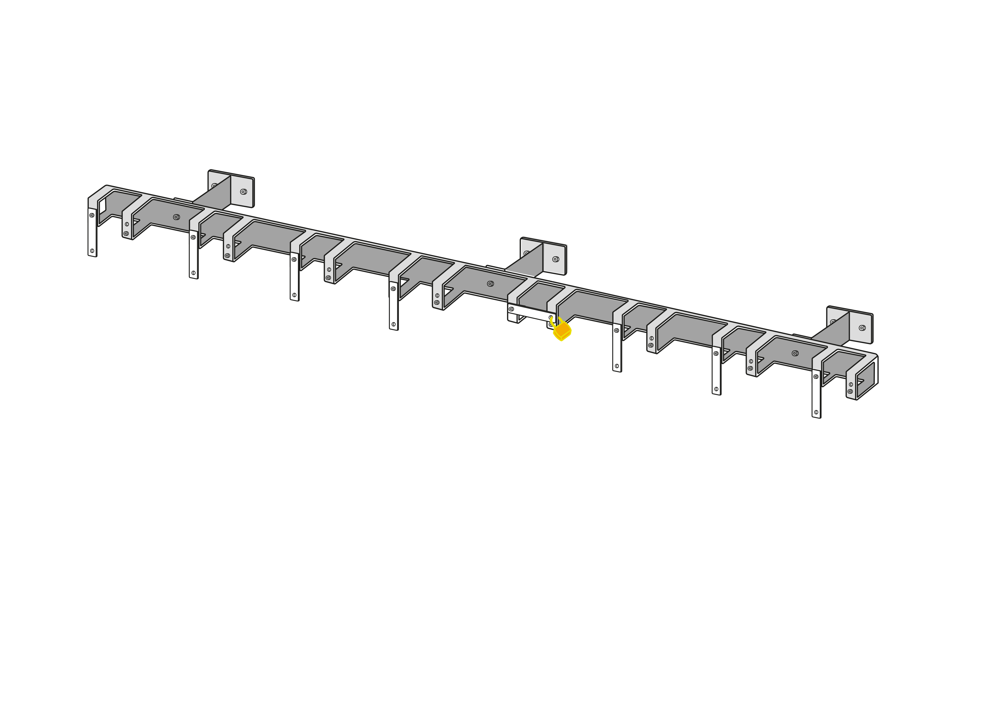 Stand de kickboard / support trotti pour le montage mural avec 8 places de stationnement