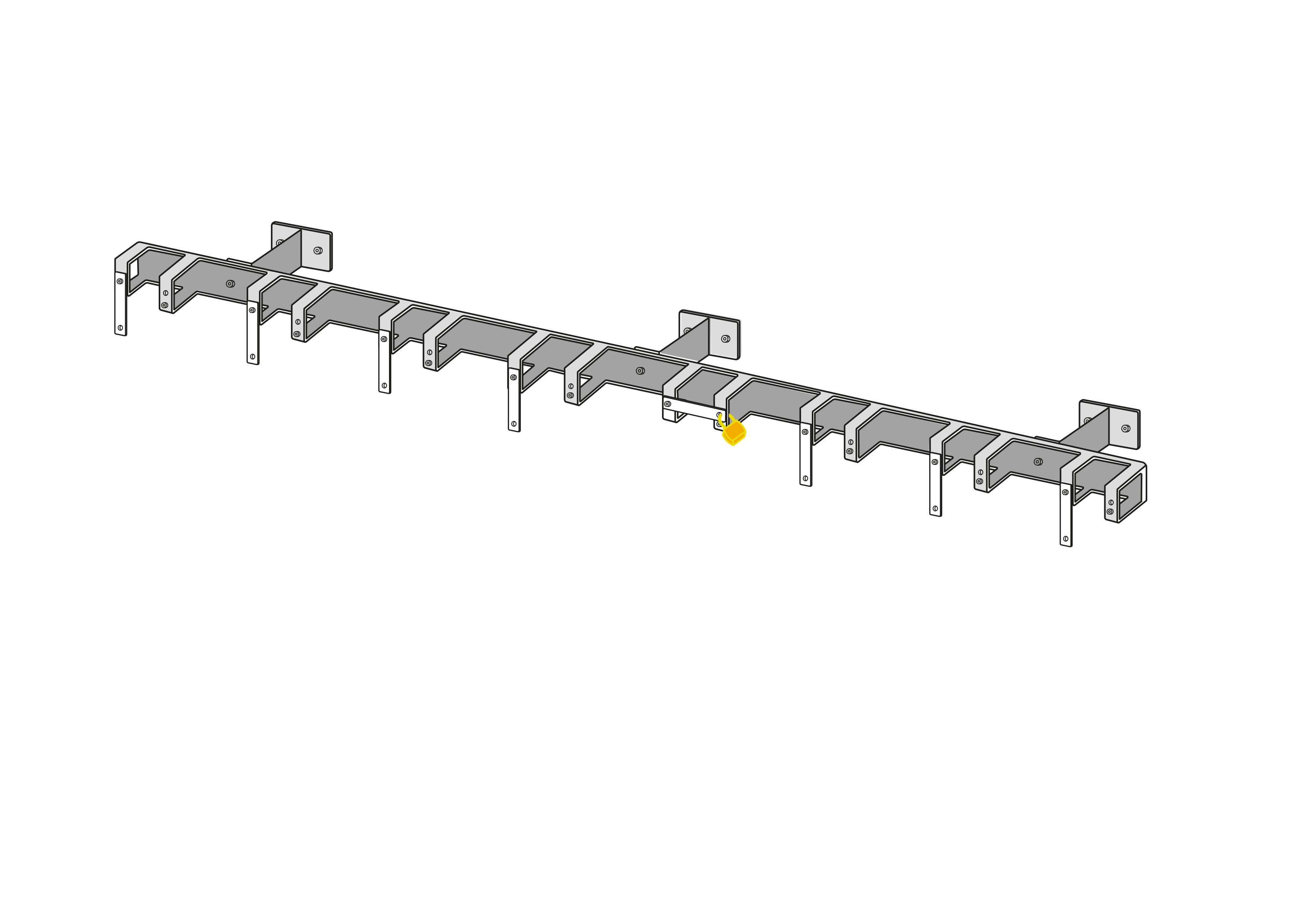 Kickboard Ständer / Trottiständer - Wandmontage - 8 Stellplätze