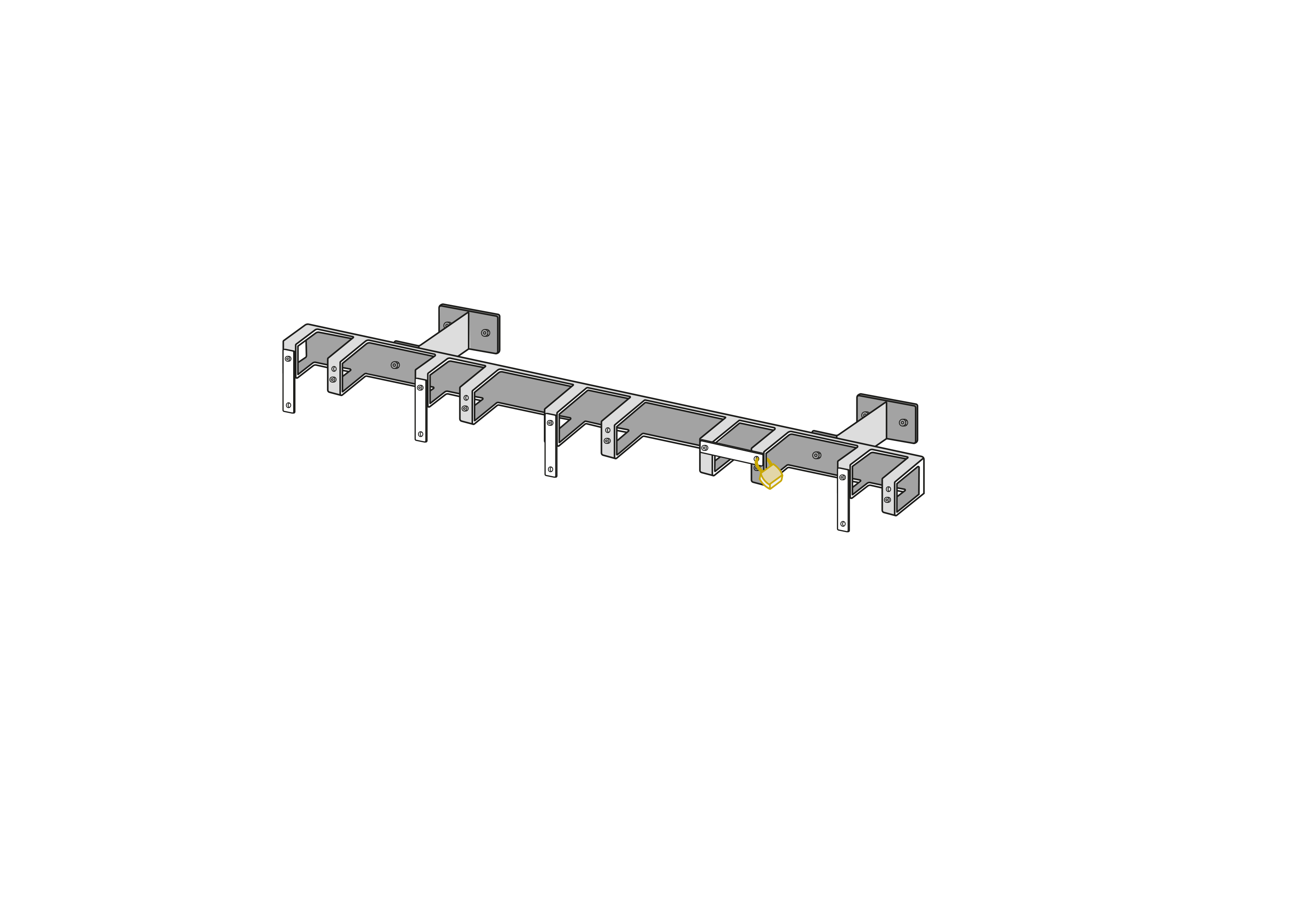 E-Scooter Ständer / E-Roller Ständer - Wandmontage - 5 Stellplätze