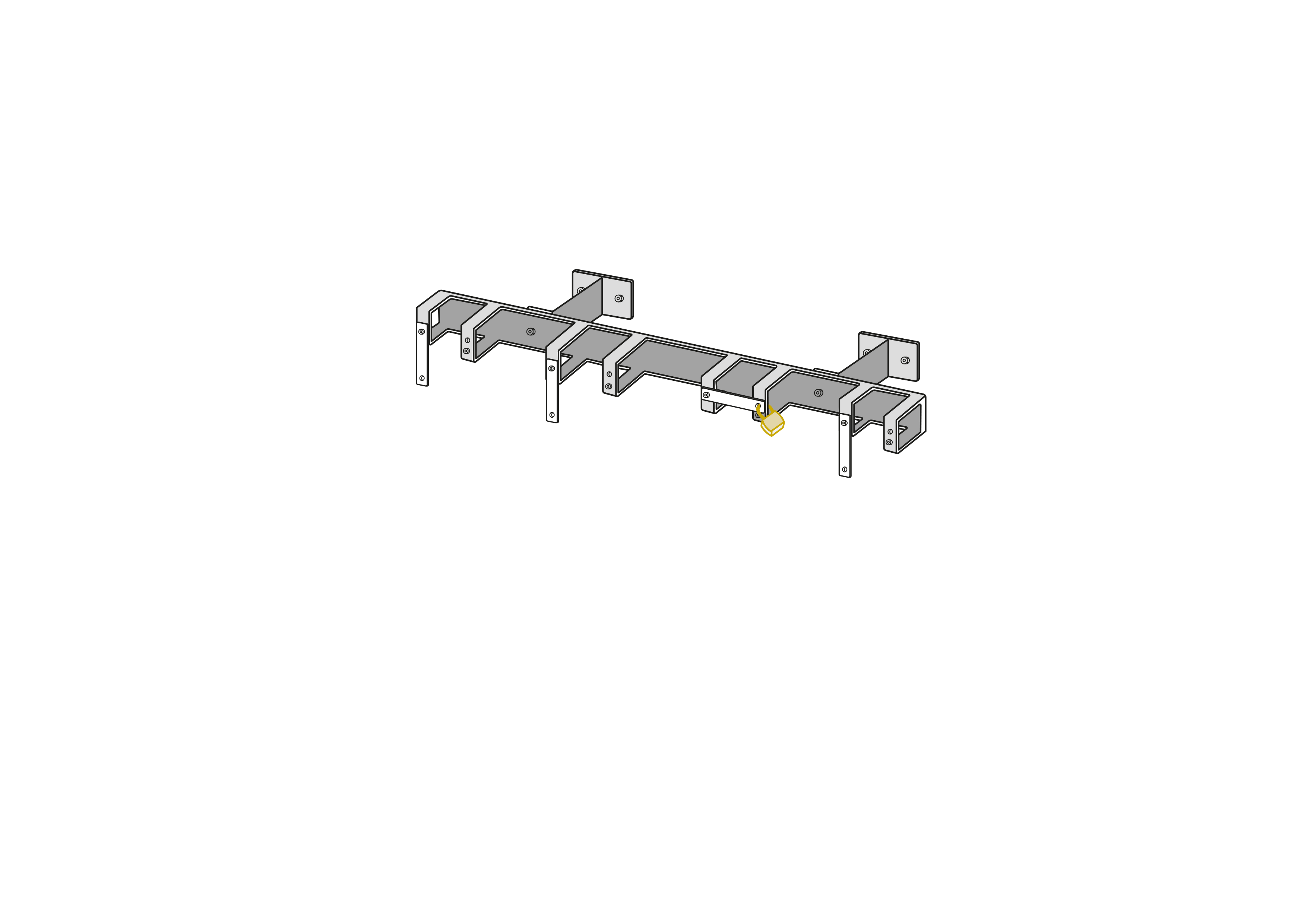 Kickboard Ständer / Trottiständer - Wandmontage - 4 Stellplätze