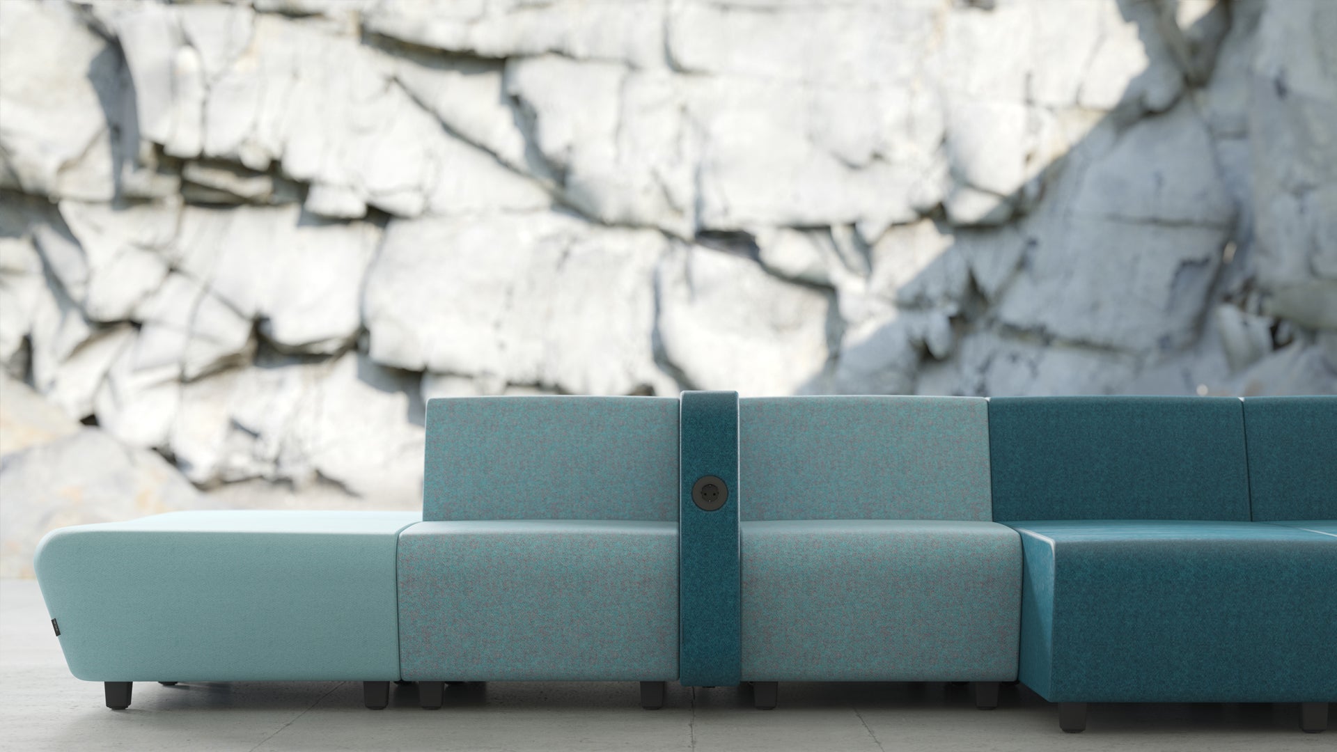 Lounge Sessel Buero und Schulen mit blauen Stofffarben 