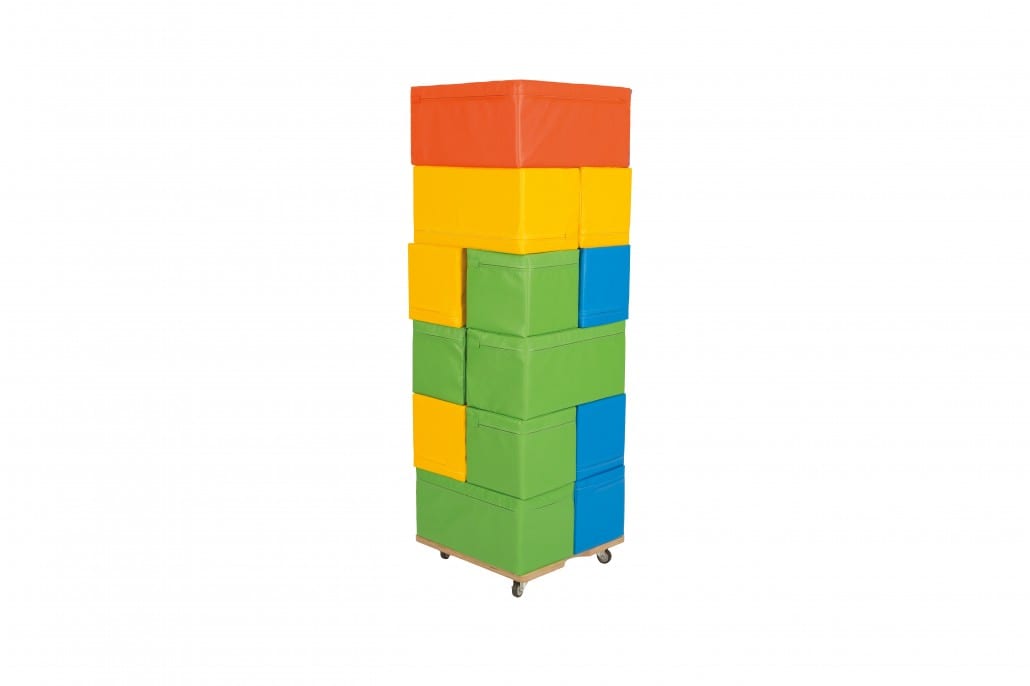Blocs de construction en mousse 21 pièces et chariots